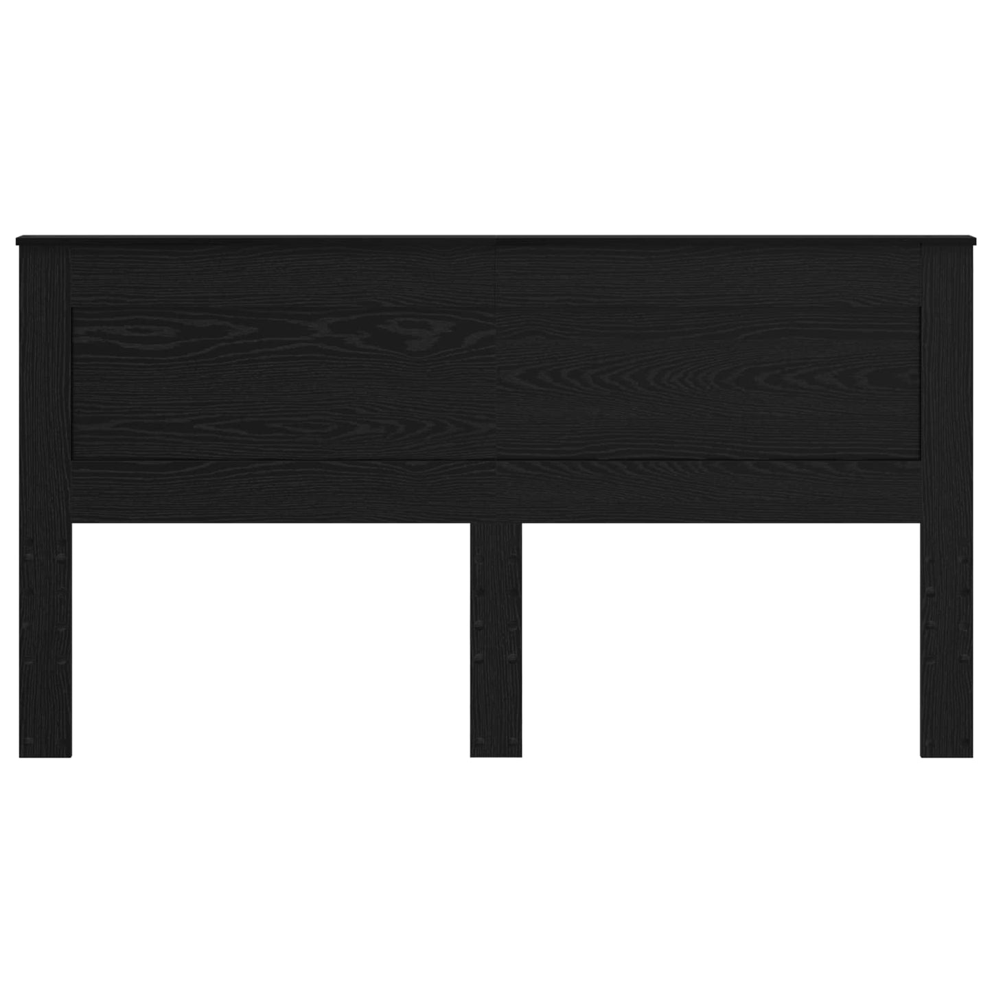 Headboard with Headboard Black Oak 200 cm Engineered Wood