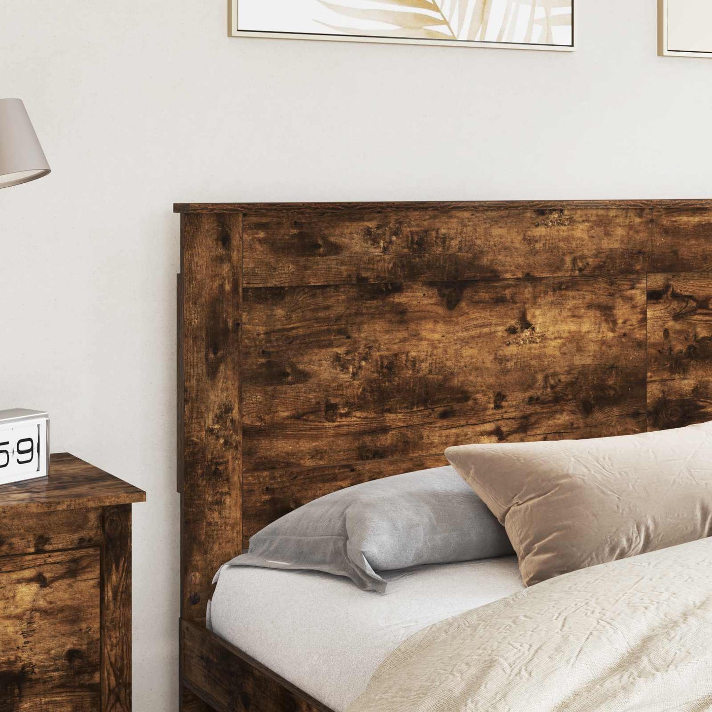 Headboard with Headboard Smoked Oak 200 cm Engineered Wood