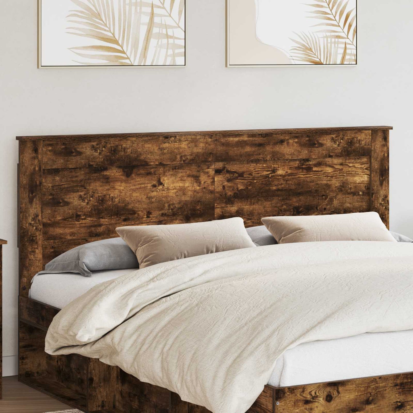 Headboard with Headboard Smoked Oak 200 cm Engineered Wood