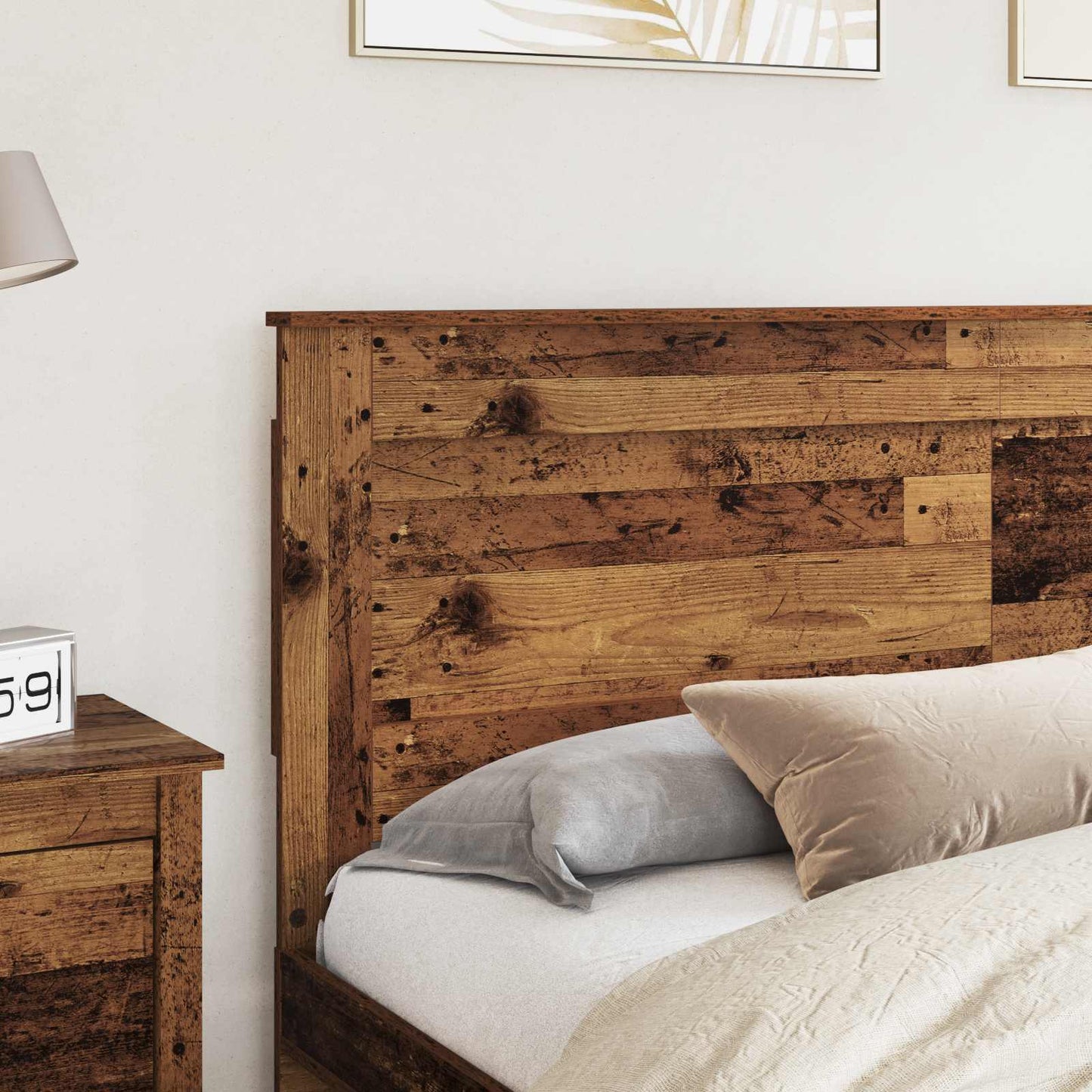Headboard with Headboard Old Wood 200 cm Engineered Wood