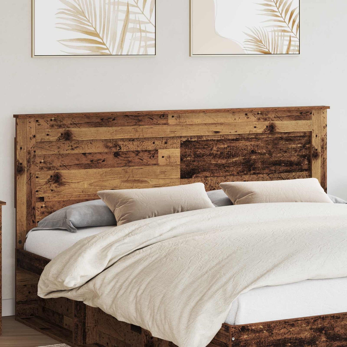 Headboard with Headboard Old Wood 200 cm Engineered Wood
