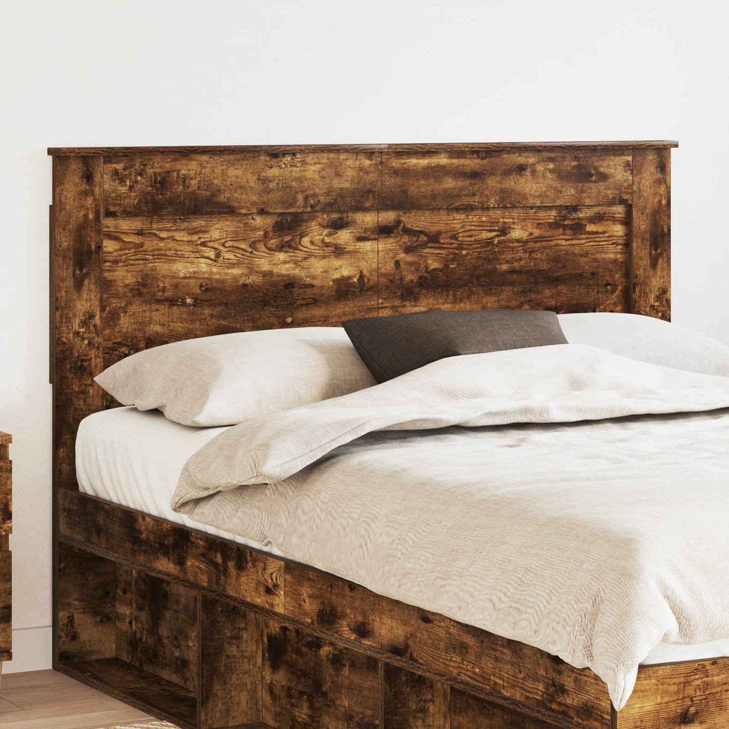 Headboard with Headboard Smoked Oak 140 cm Engineered Wood