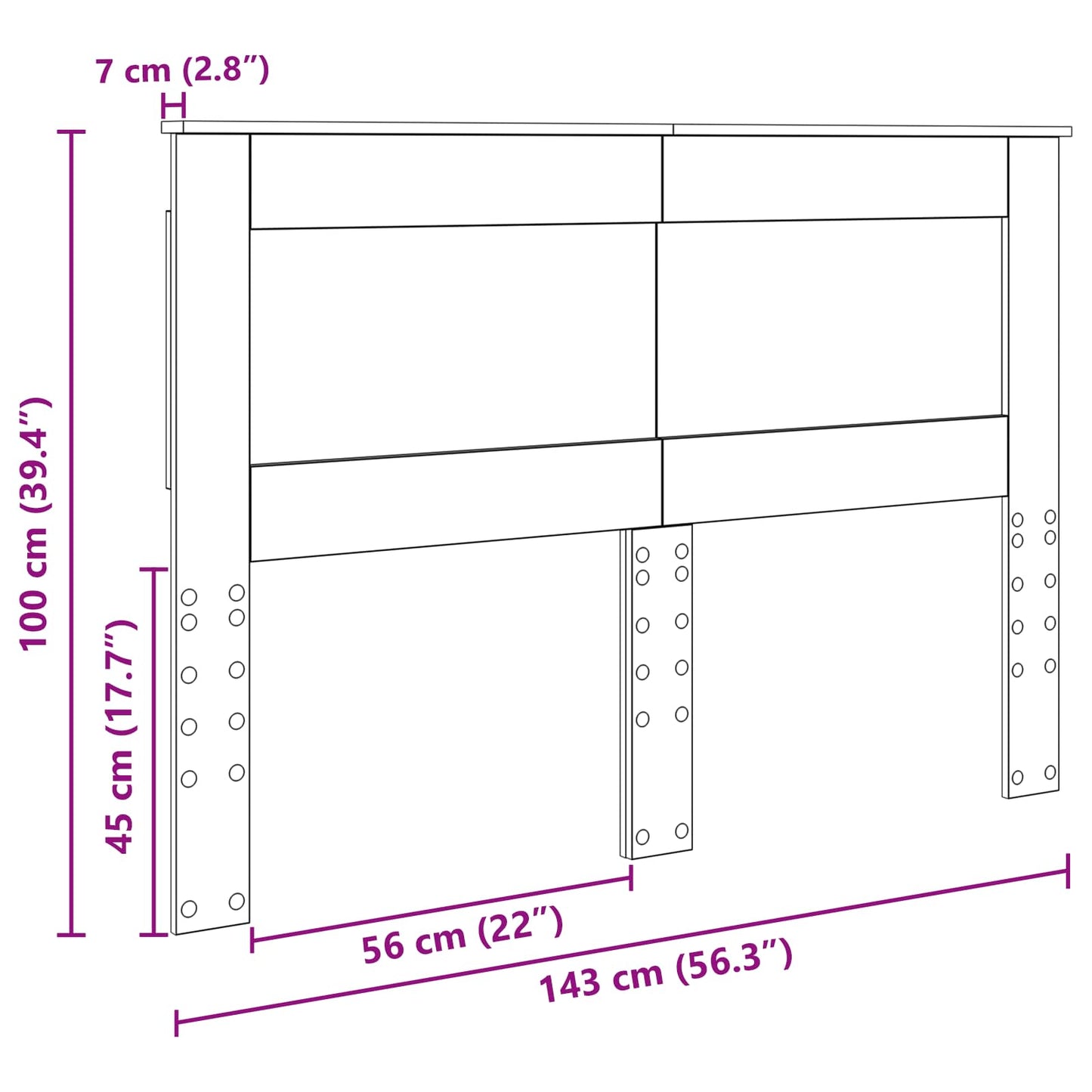 Headboard with Headboard Old Wood 140 cm Engineered Wood