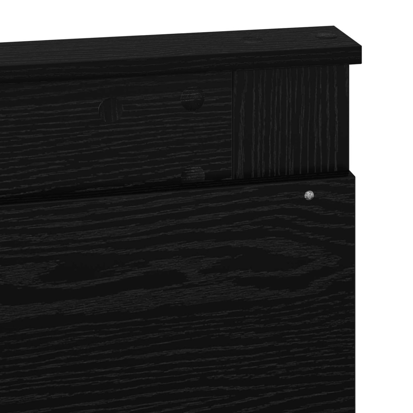 Headboard with Headboard Black Oak 120 cm Engineered Wood
