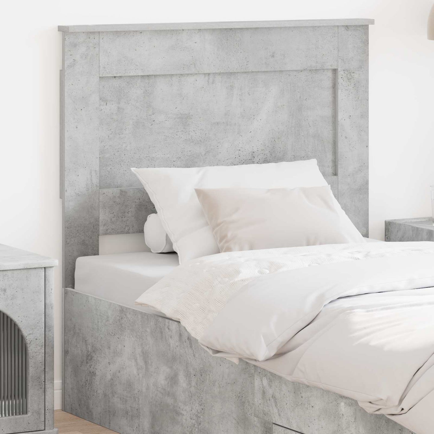 Headboard with Headboard Concrete Grey 90 cm Engineered Wood
