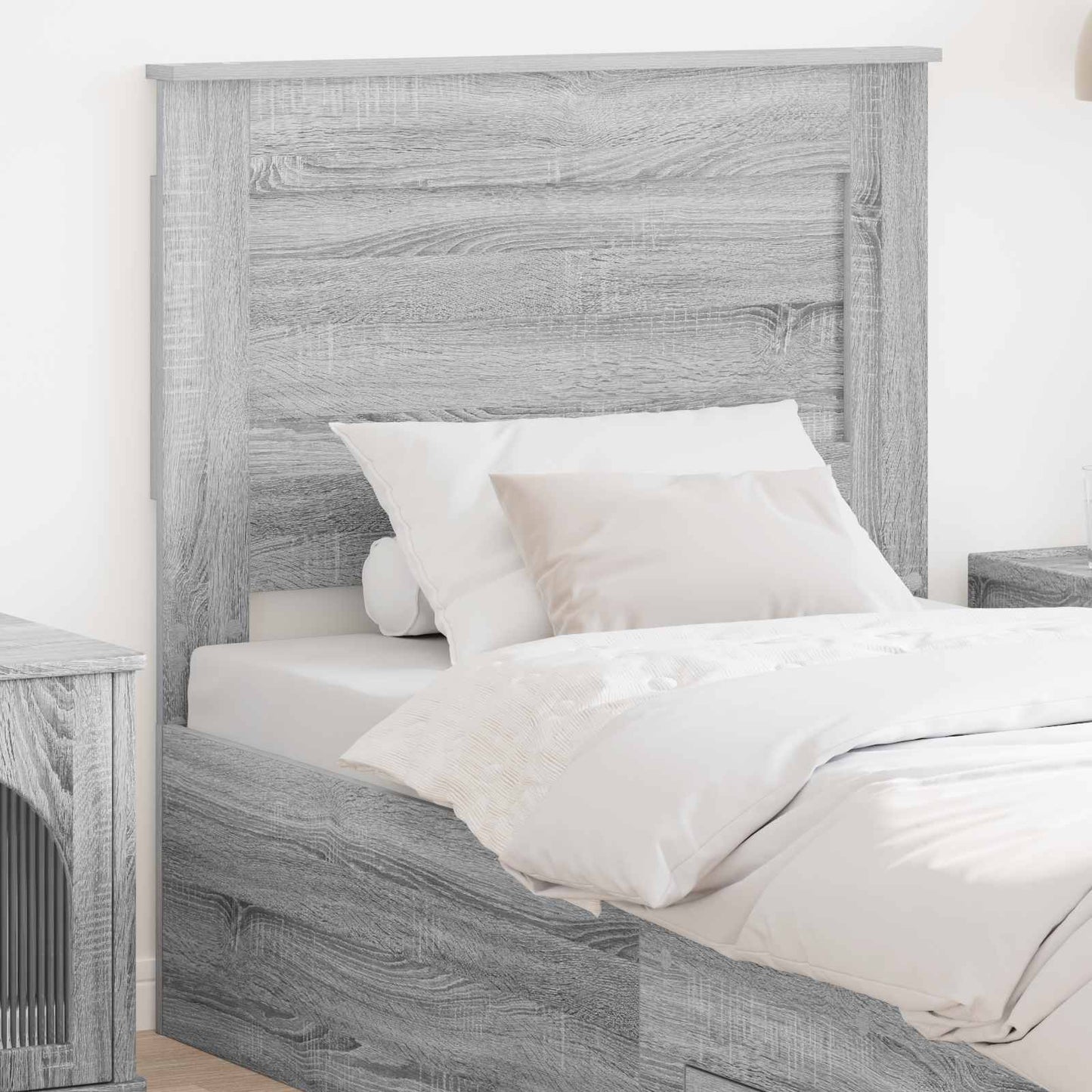 Headboard with Headboard Grey Sonoma 80 cm Engineered Wood