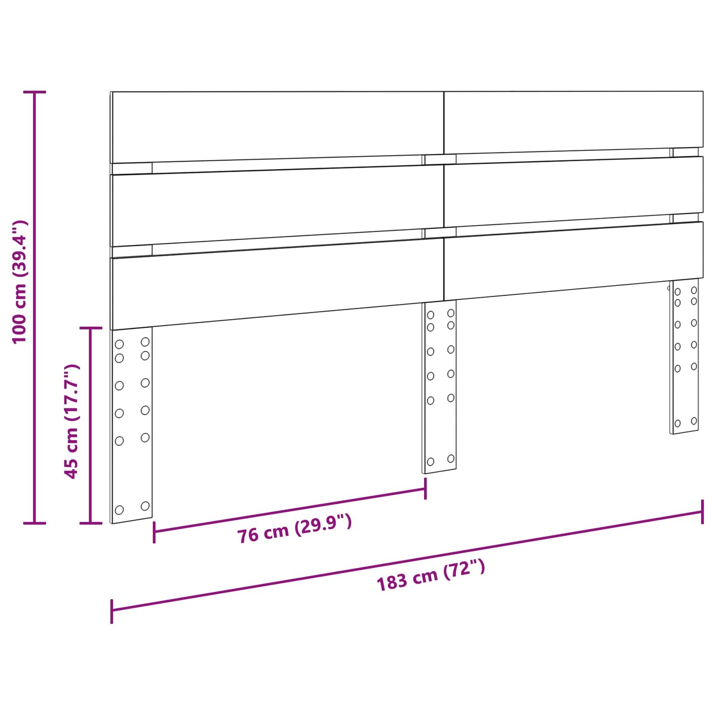 Headboard Grey Sonoma Engineered Wood