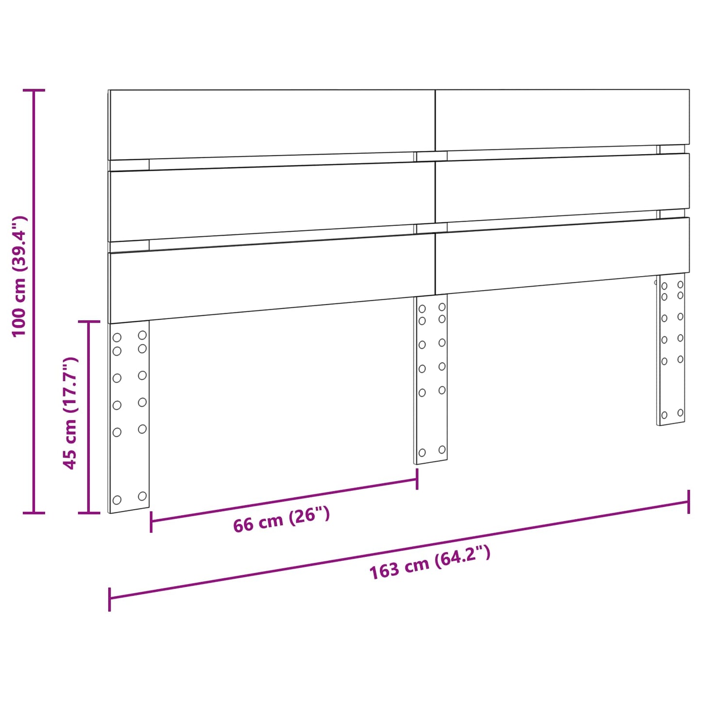 Headboard Black Oak Engineered Wood