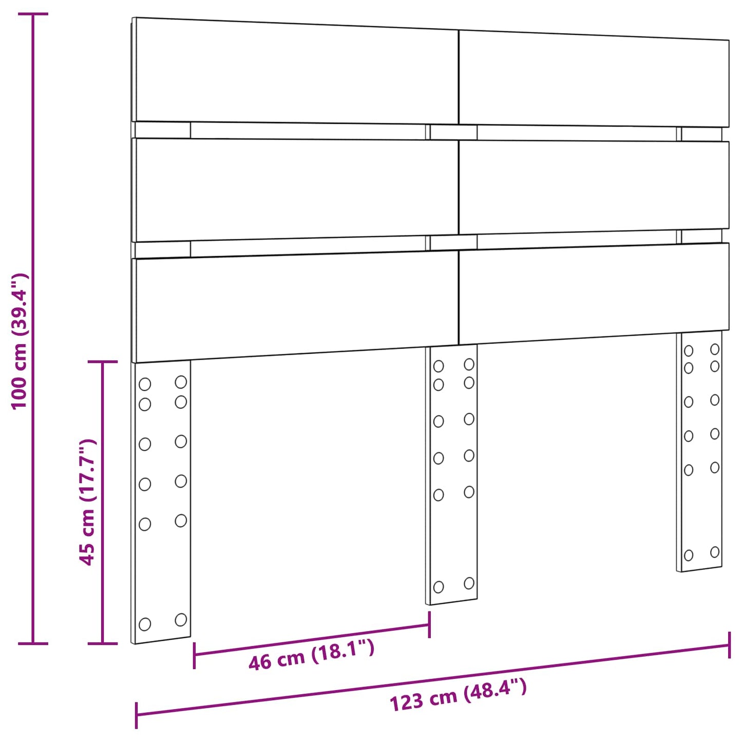 Headboard White Engineered Wood