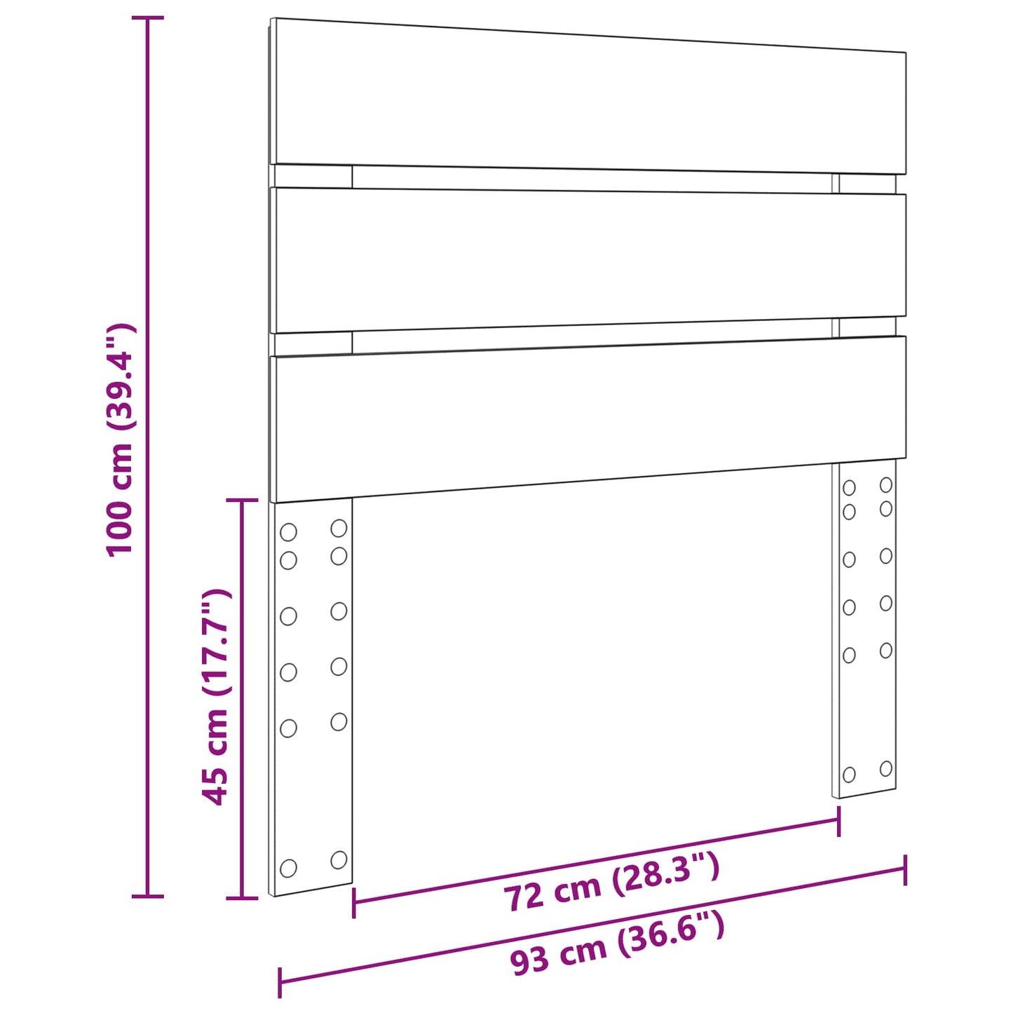 Headboard White Engineered Wood
