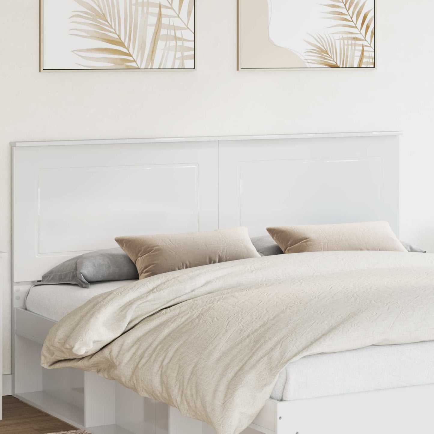 Headboard Gloss White 100 cm Engineered Wood