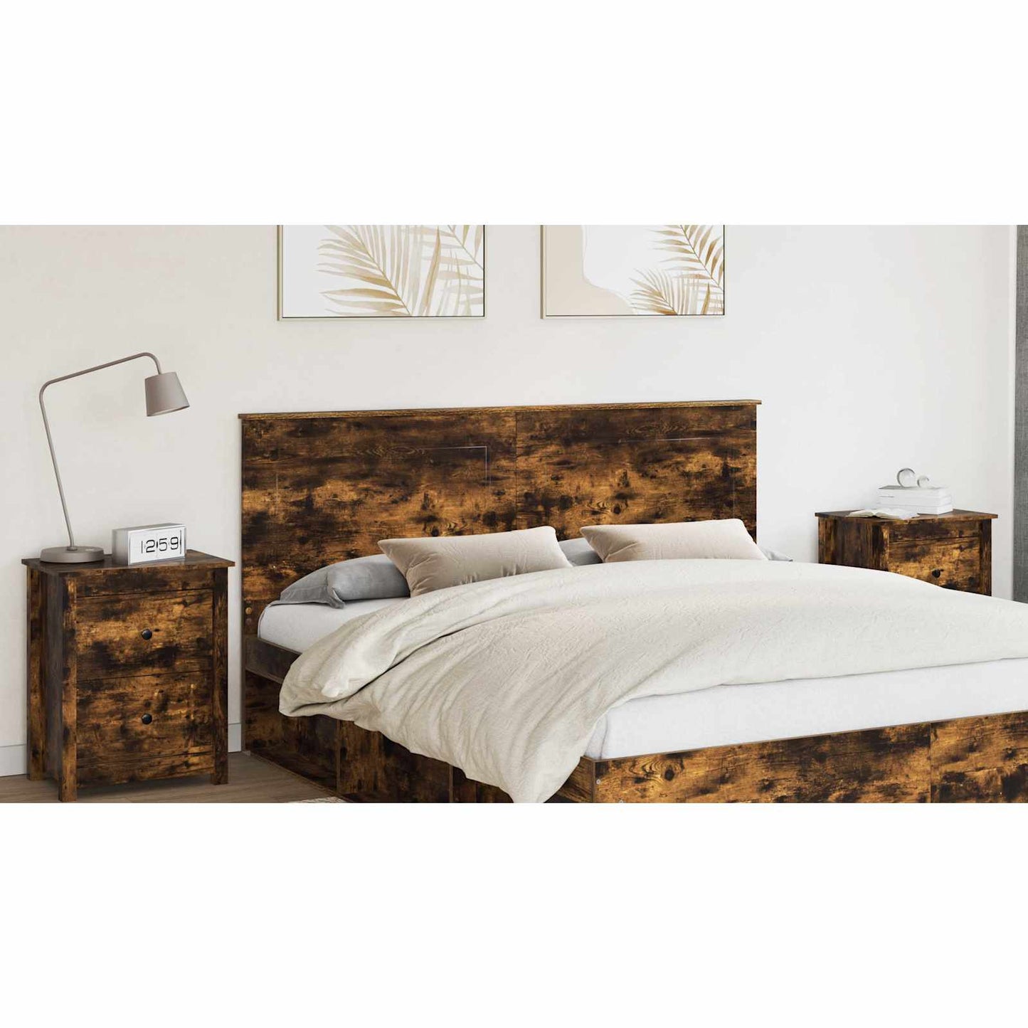 Headboard Smoked Oak 100 cm Engineered Wood
