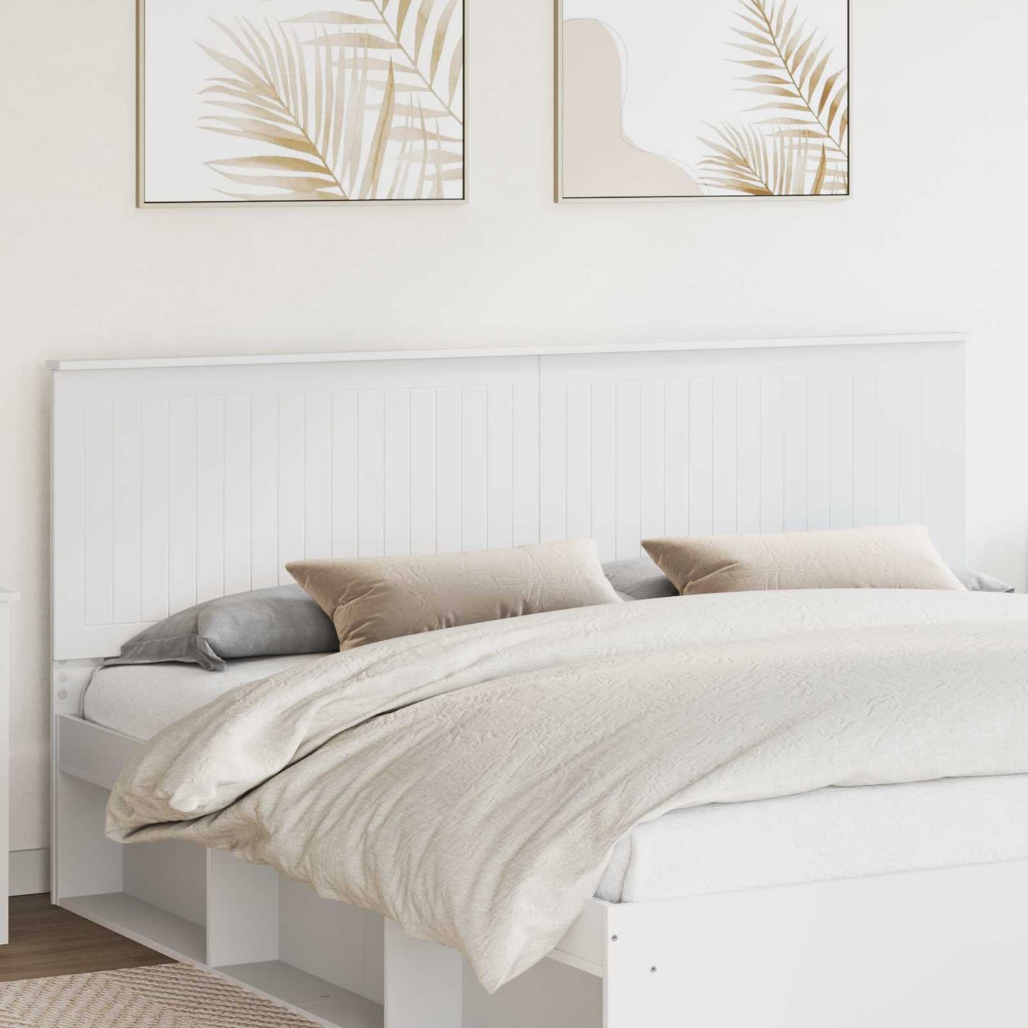 Headboard with Headboard White 200 cm Engineered wood