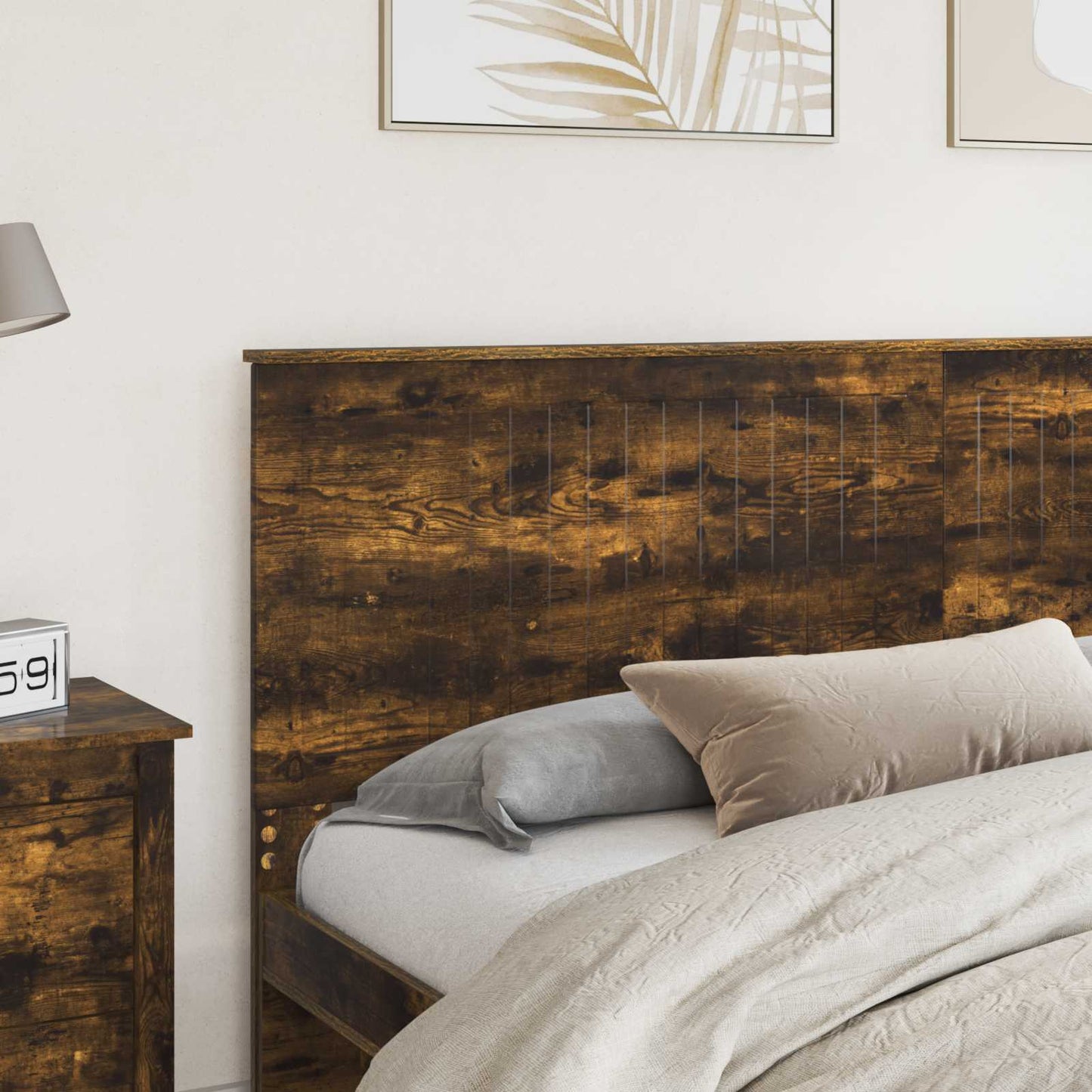 Headboard with Headboard Smoked Oak 200 cm Engineered wood