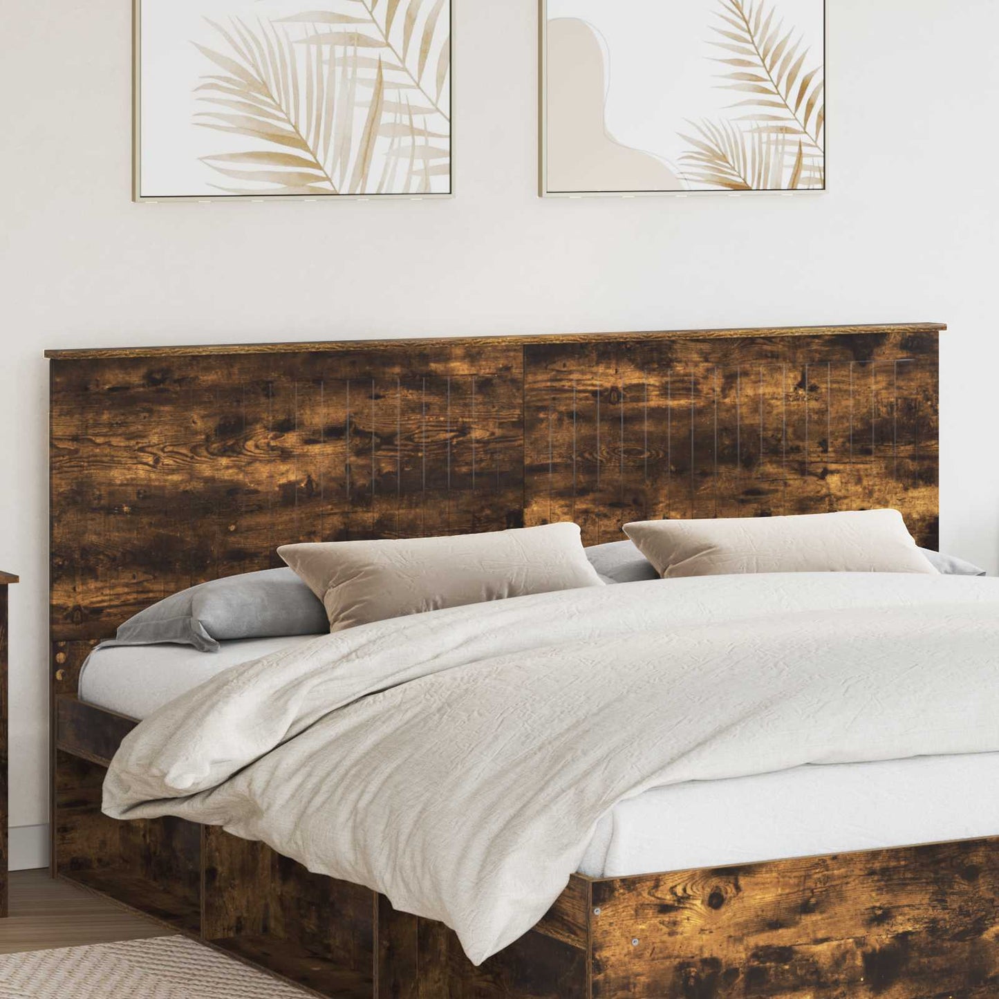 Headboard with Headboard Smoked Oak 200 cm Engineered wood