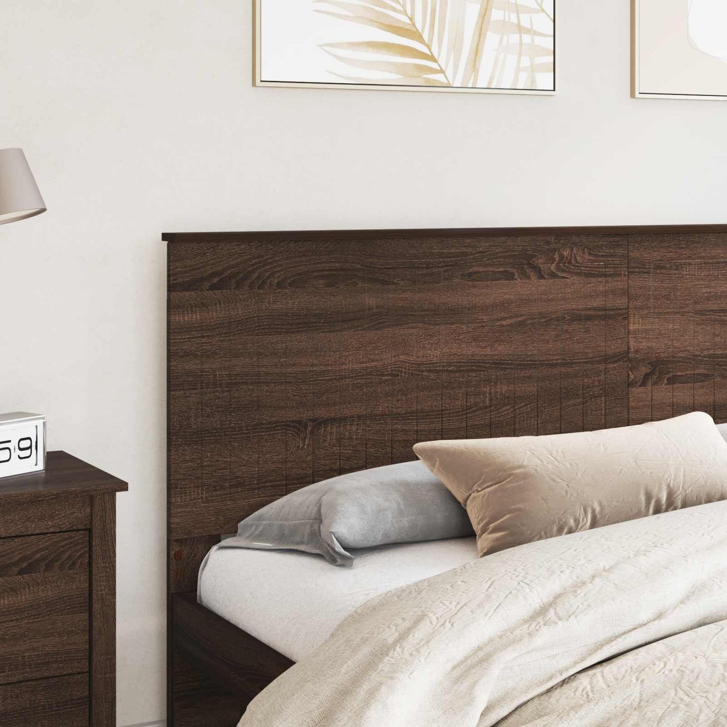 Headboard with Headboard Brown Oak 200 cm Engineered wood