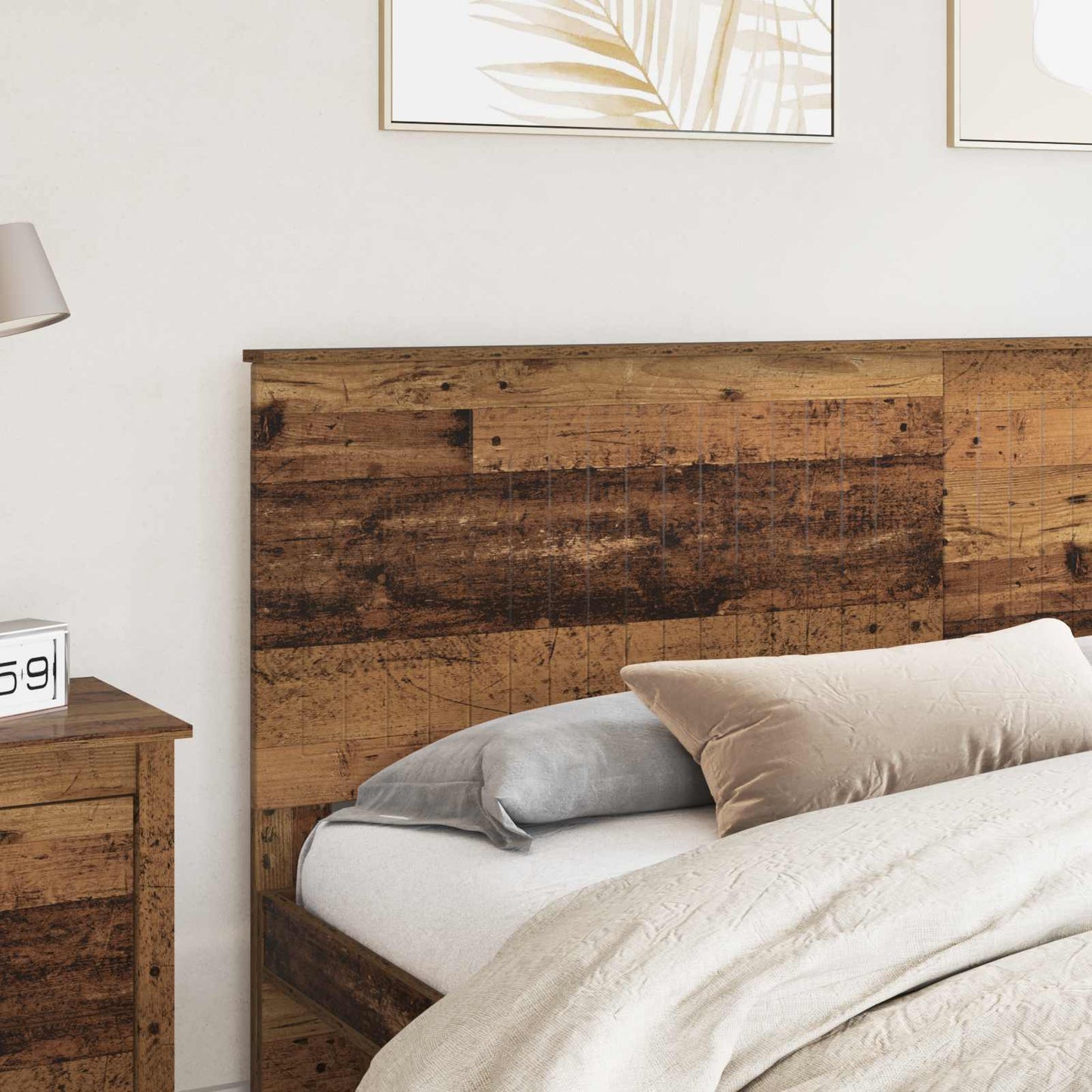 Headboard with Headboard Old Wood 200 cm Engineered wood