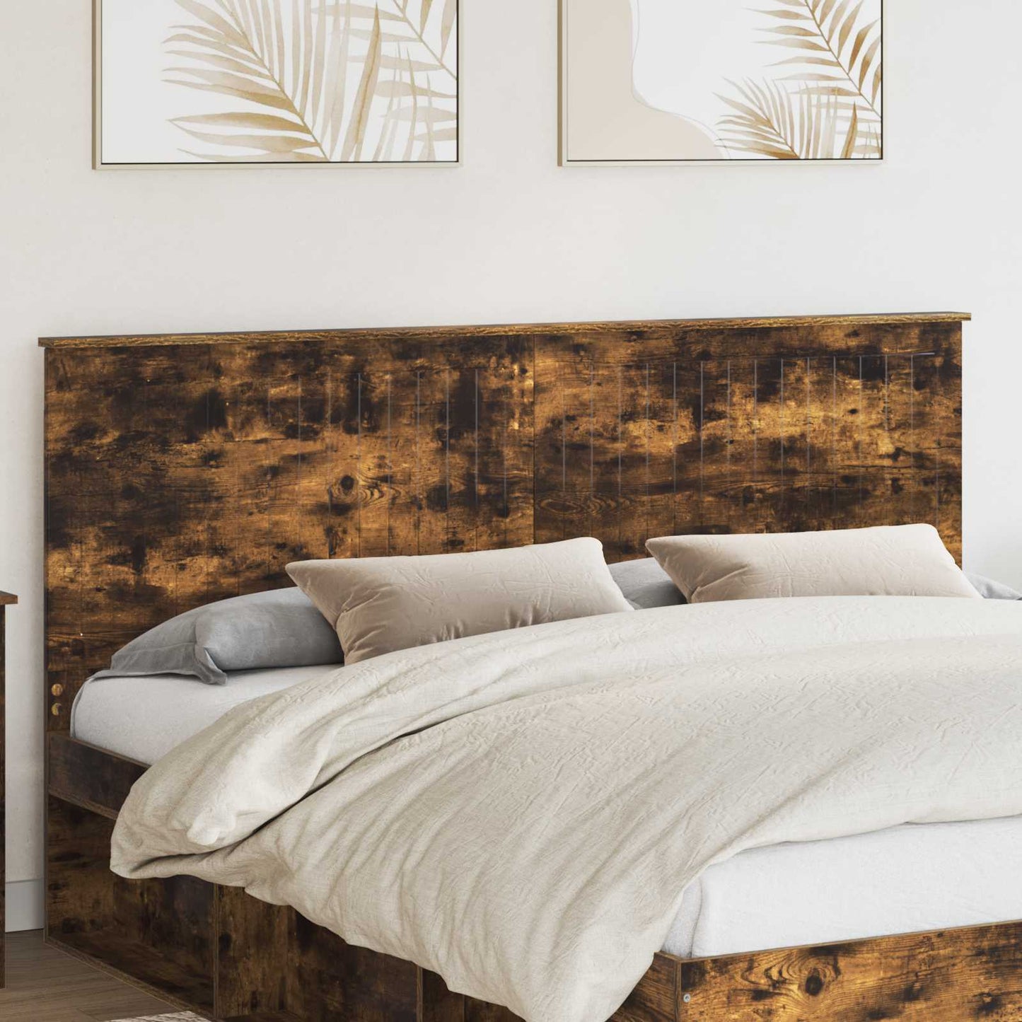 Headboard with Headboard Smoked Oak 180 cm Engineered wood