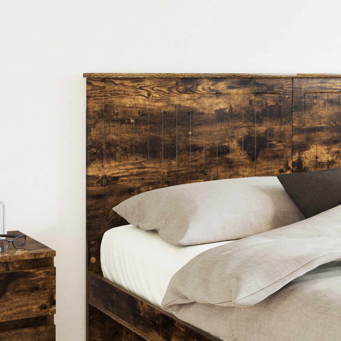 Headboard with Headboard Smoked Oak 160 cm Engineered wood