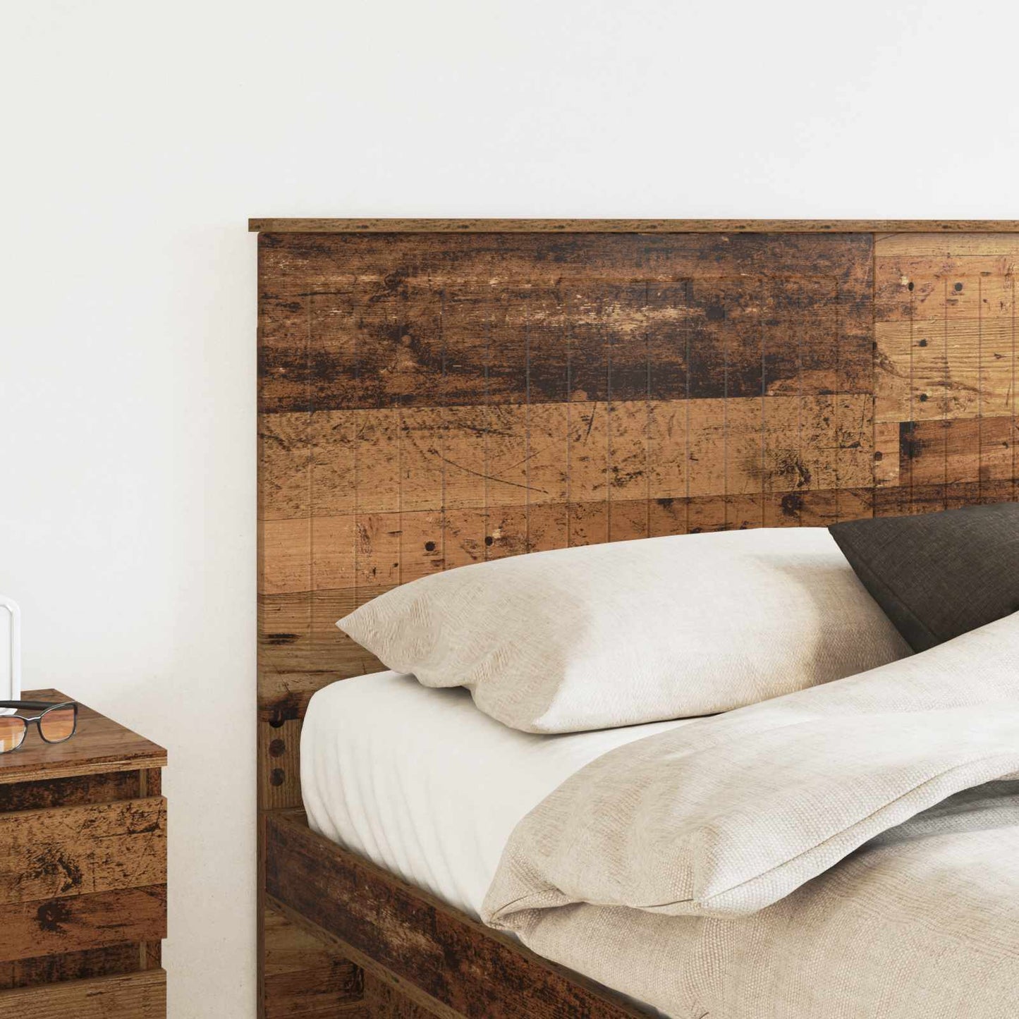 Headboard with Headboard Old Wood 160 cm Engineered wood