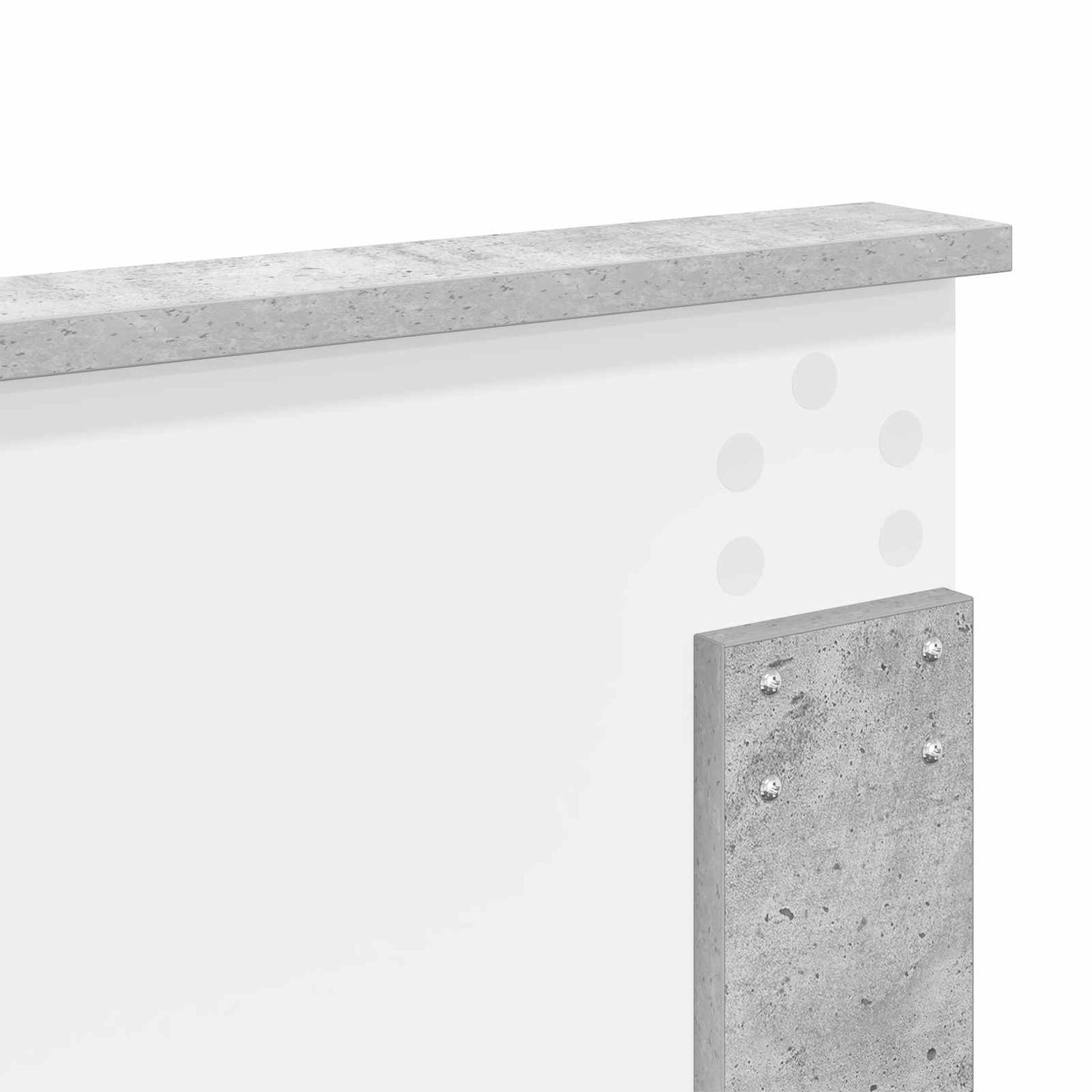 Headboard with Headboard Concrete Grey 150 cm Engineered wood