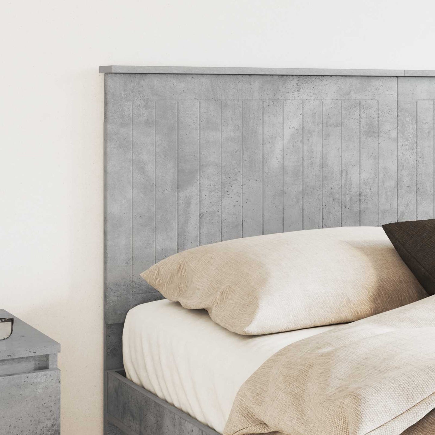 Headboard with Headboard Concrete Grey 150 cm Engineered wood