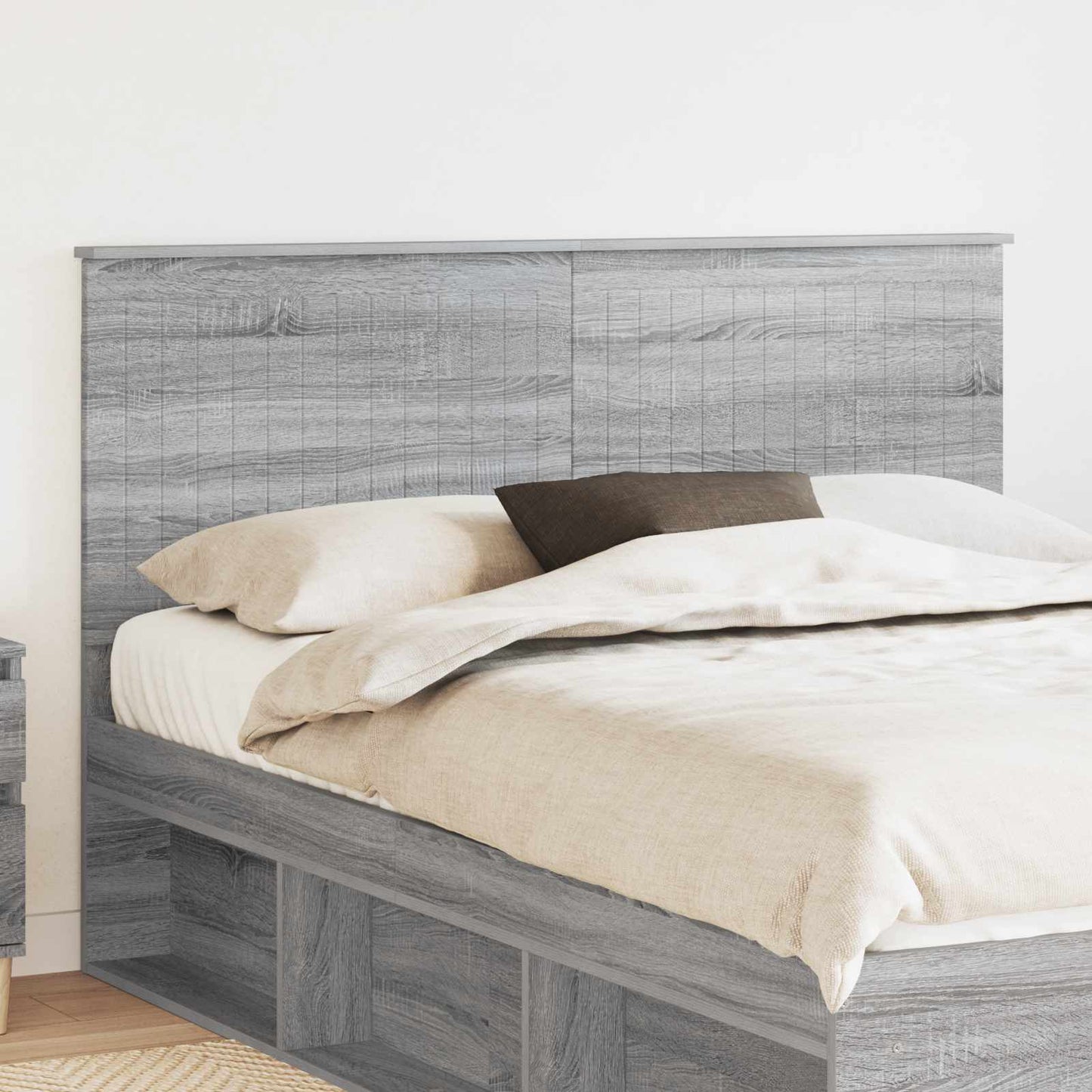 Headboard with Headboard Grey Sonoma 150 cm Engineered wood