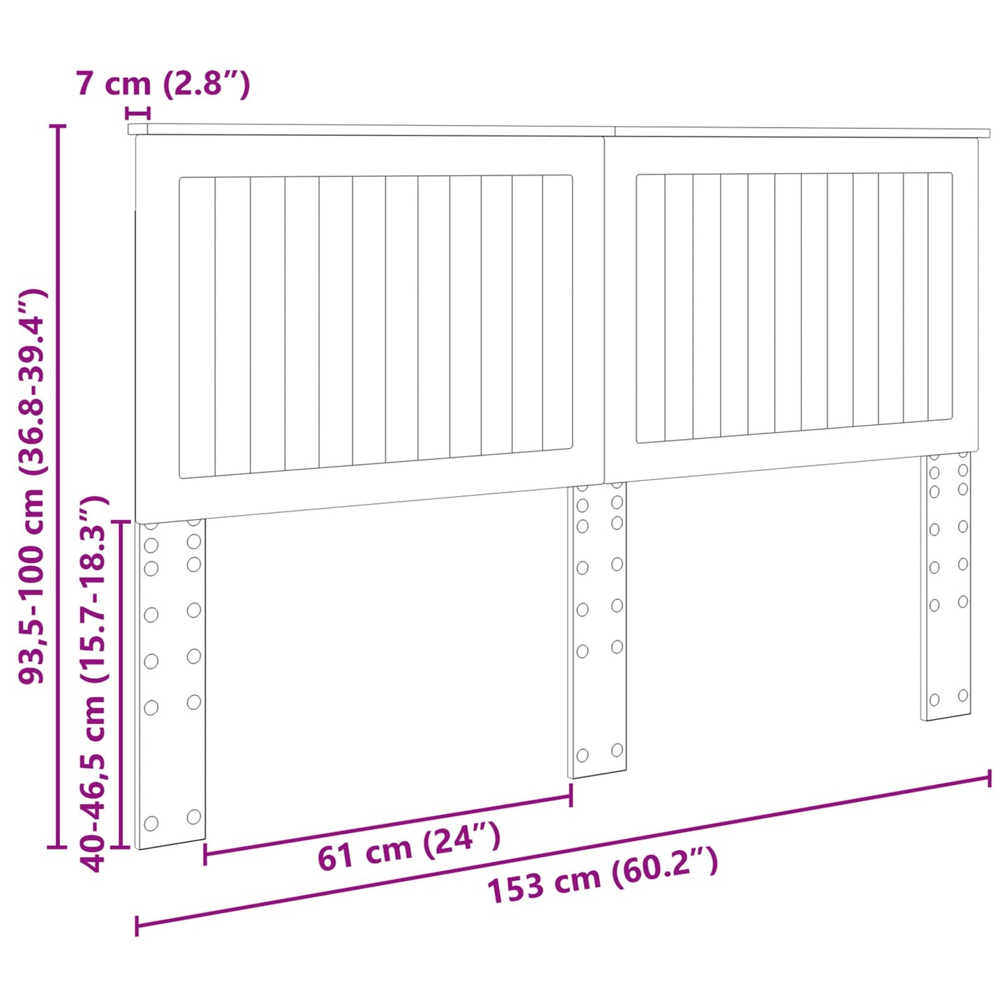 Headboard with Headboard Grey Sonoma 150 cm Engineered wood