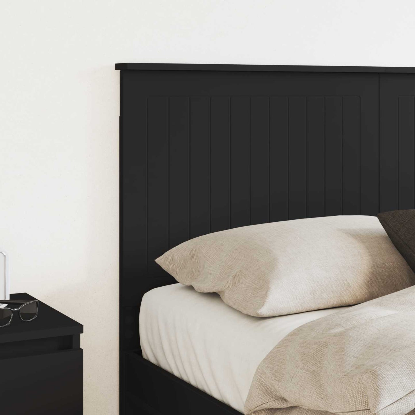 Headboard with Headboard Black Oak 140 cm Engineered wood
