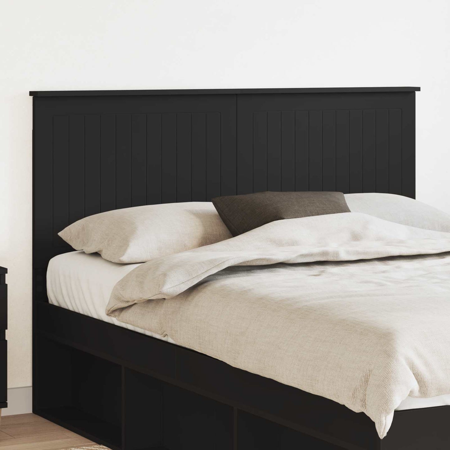 Headboard with Headboard Black Oak 140 cm Engineered wood