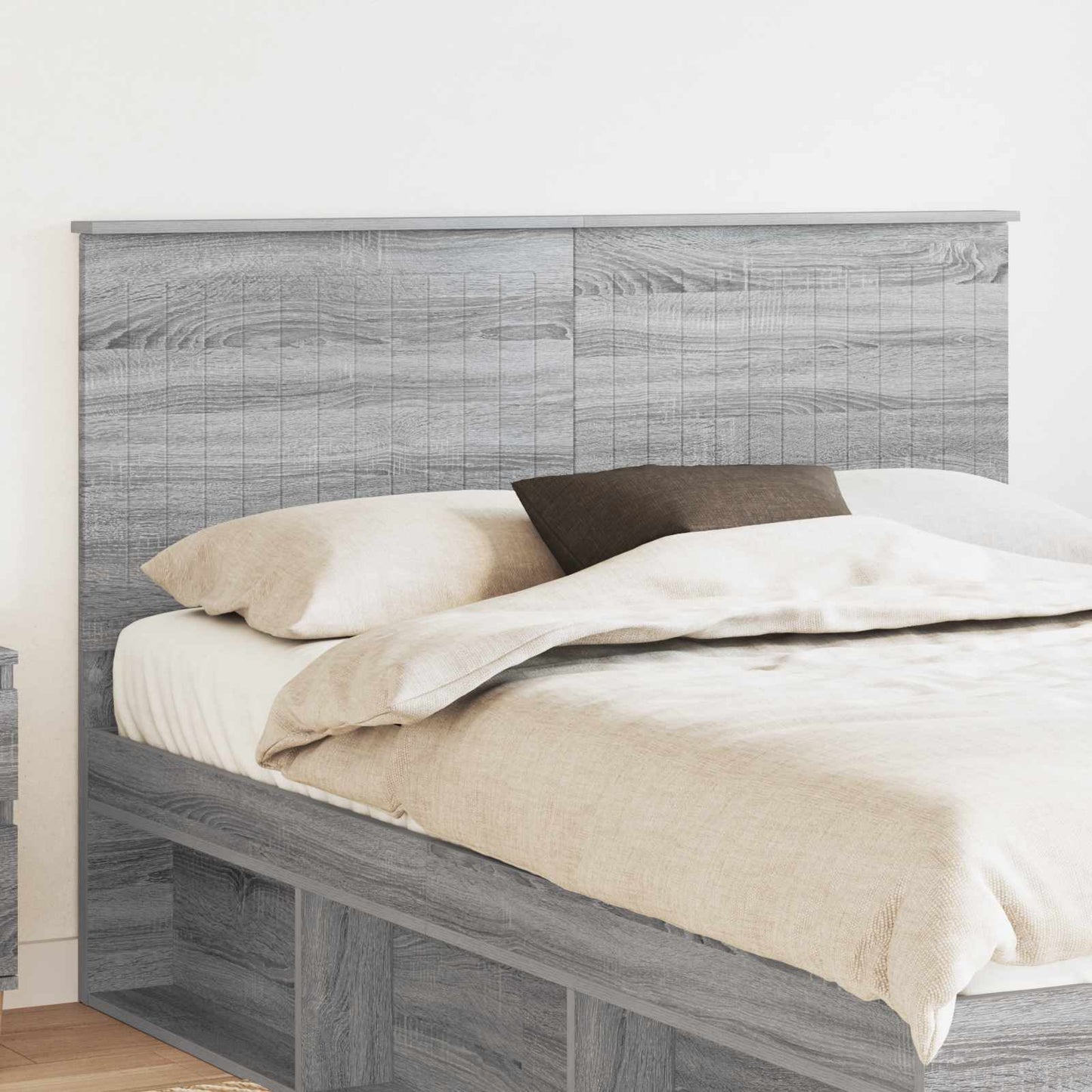 Headboard with Headboard Grey Sonoma 140 cm Engineered wood