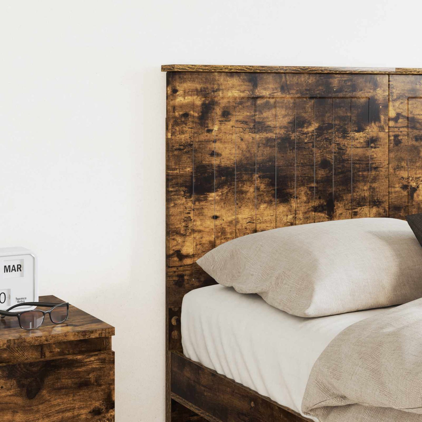 Headboard with Headboard Smoked Oak 135 cm Engineered wood
