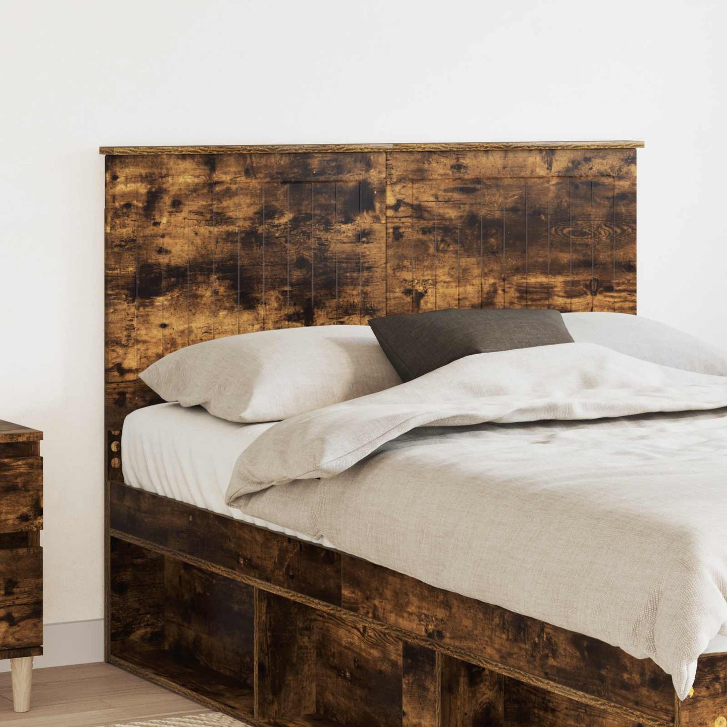 Headboard with Headboard Smoked Oak 135 cm Engineered wood