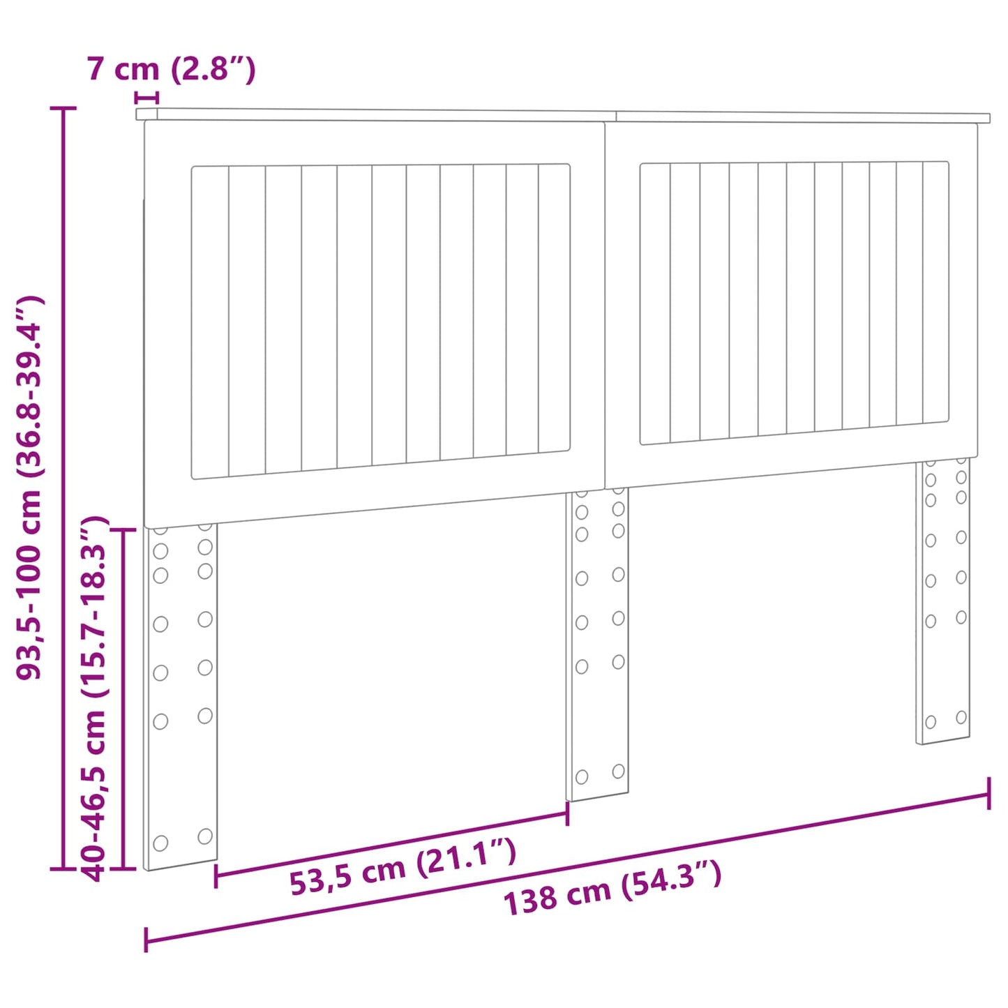 Headboard with Headboard Brown Oak 135 cm Engineered wood