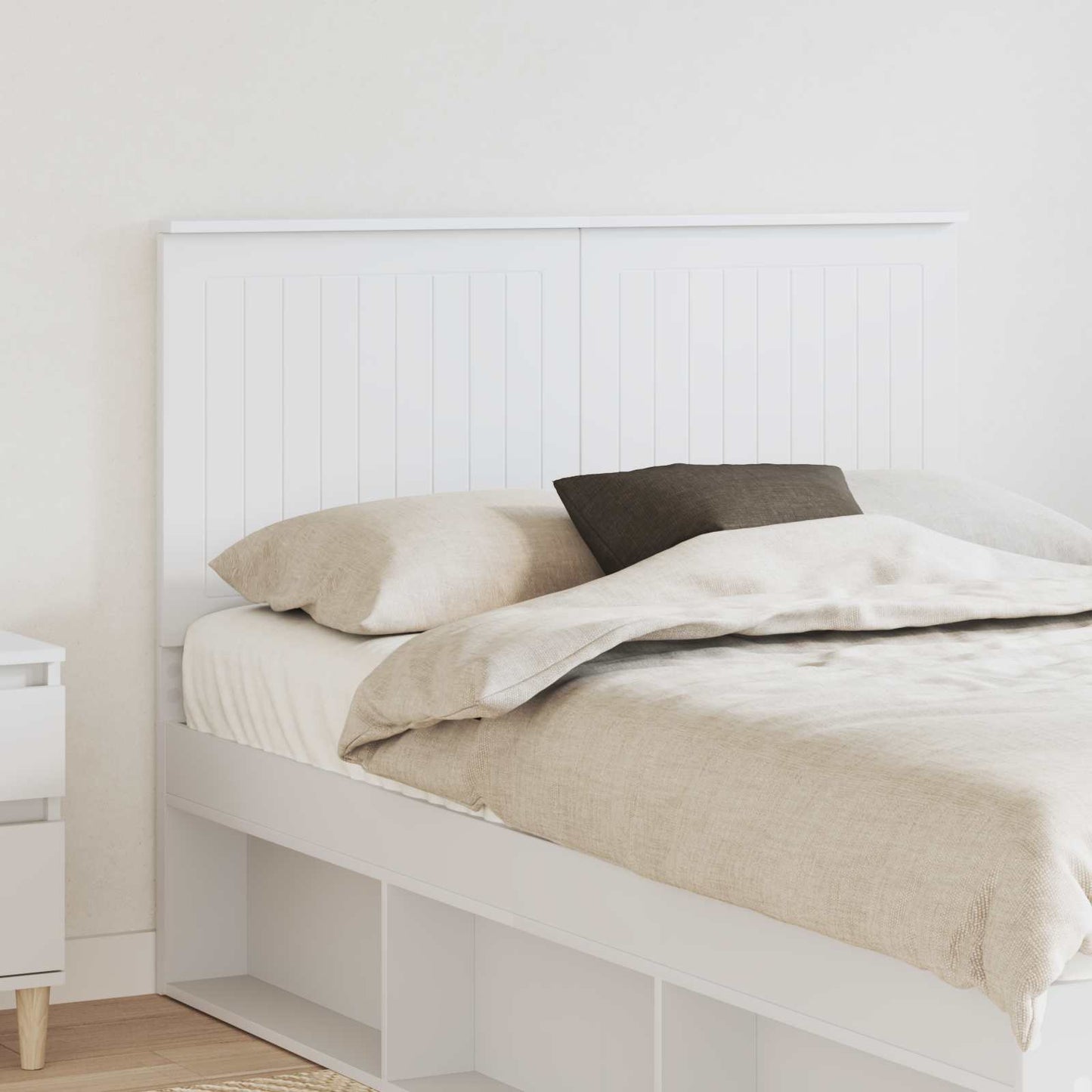 Headboard with Headboard White 120 cm Engineered wood