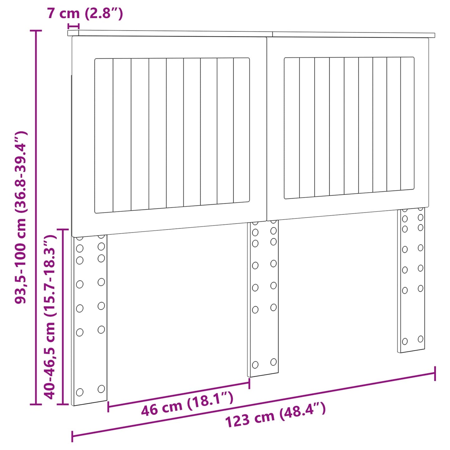 Headboard with Headboard White 120 cm Engineered wood