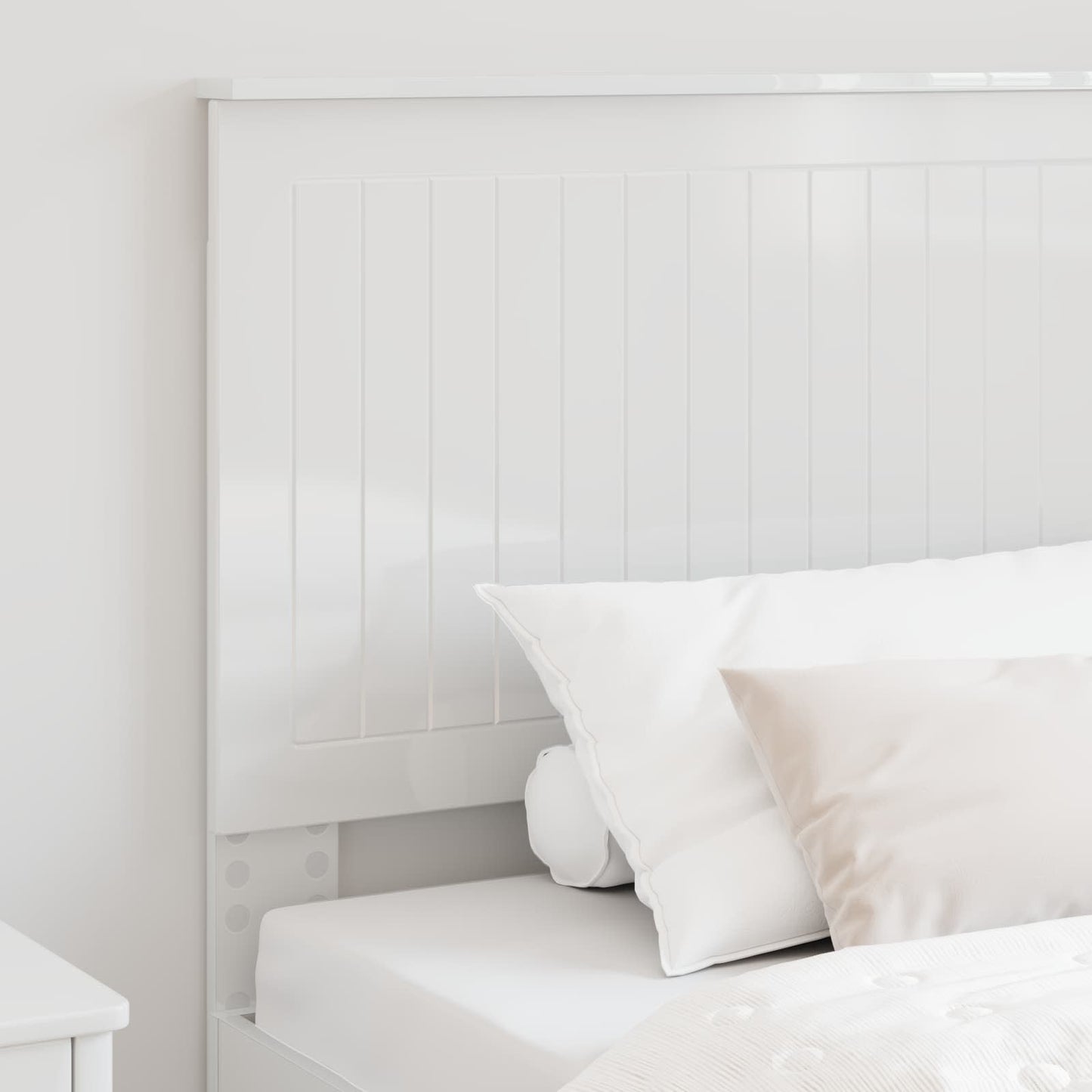 Headboard with Headboard Gloss White 100 cm Engineered wood