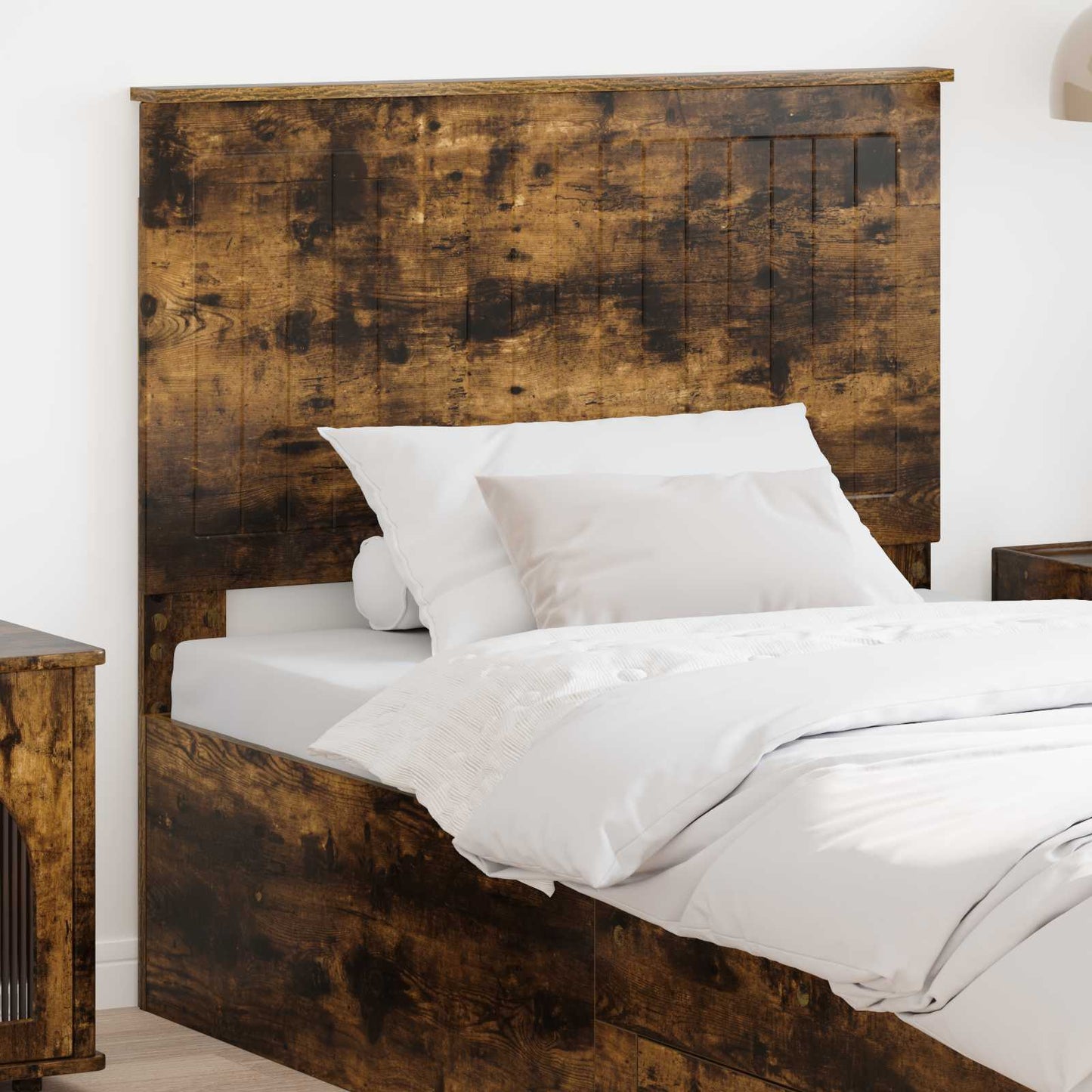 Headboard with Headboard Smoked Oak 100 cm Engineered wood