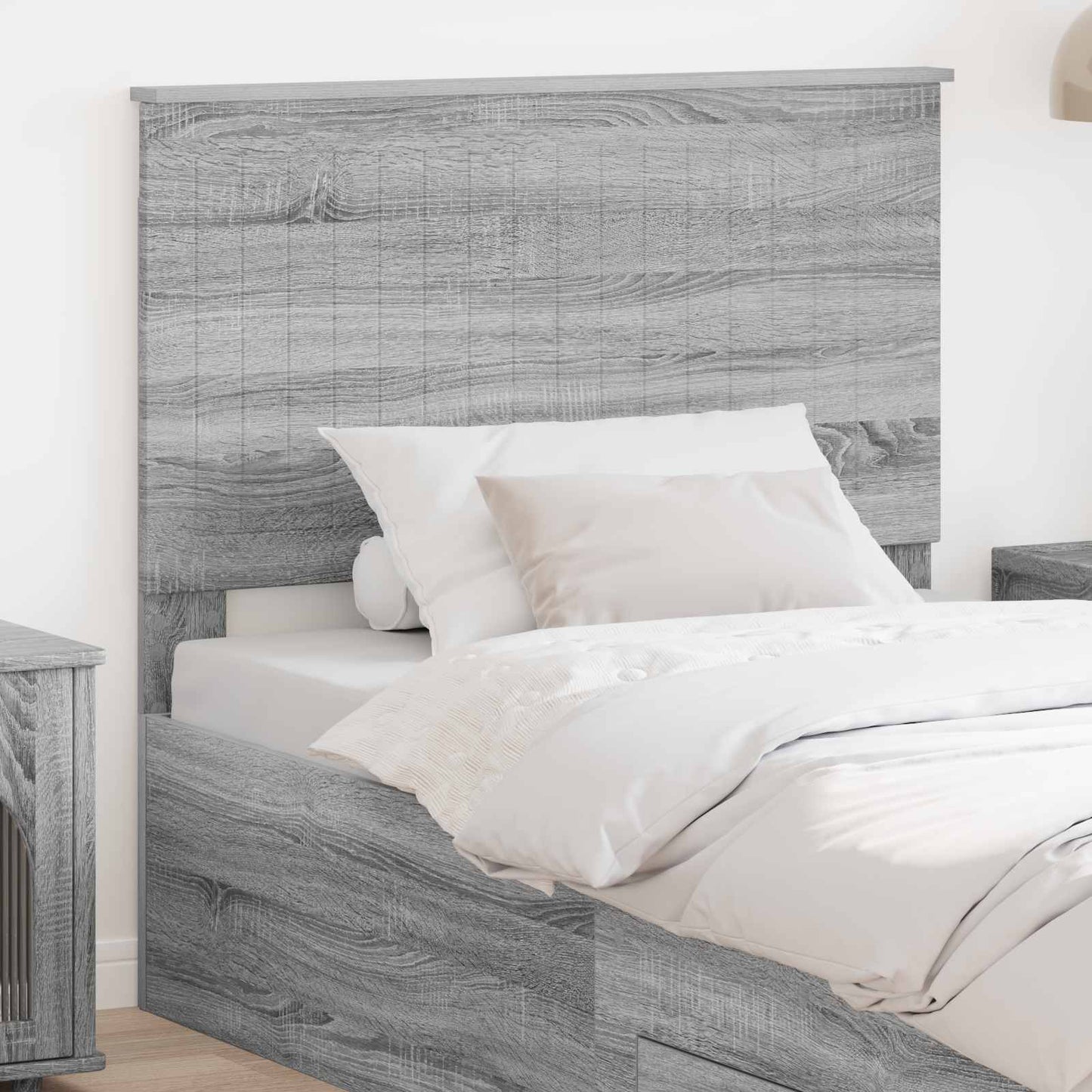 Headboard with Headboard Grey Sonoma 100 cm Engineered wood