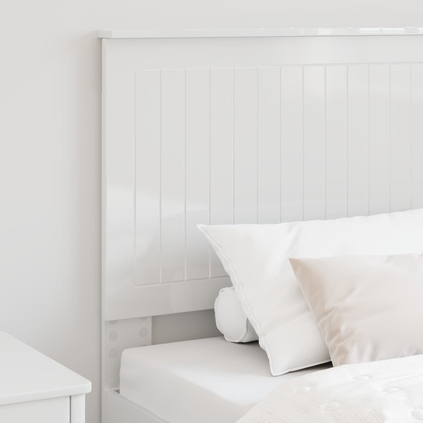 Headboard with Headboard Gloss White 90 cm Engineered wood