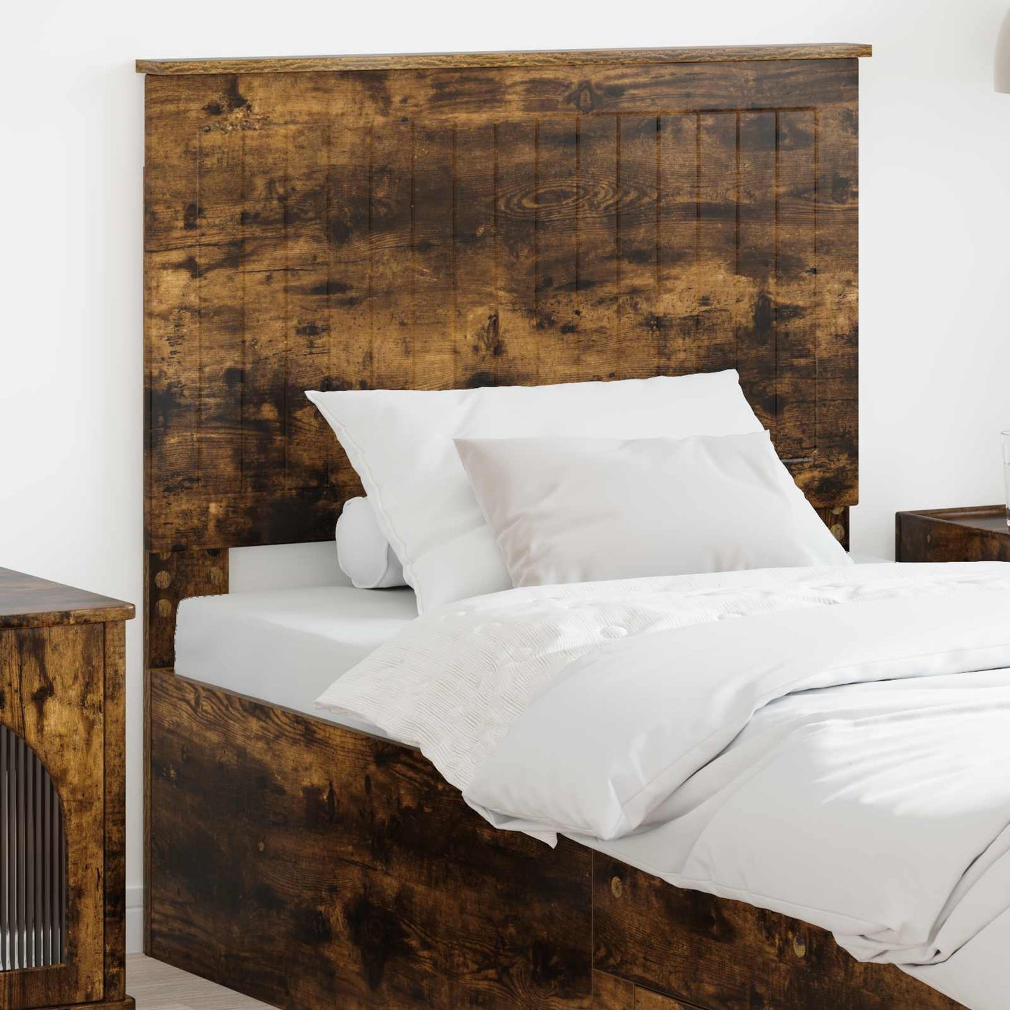 Headboard with Headboard Smoked Oak 90 cm Engineered wood