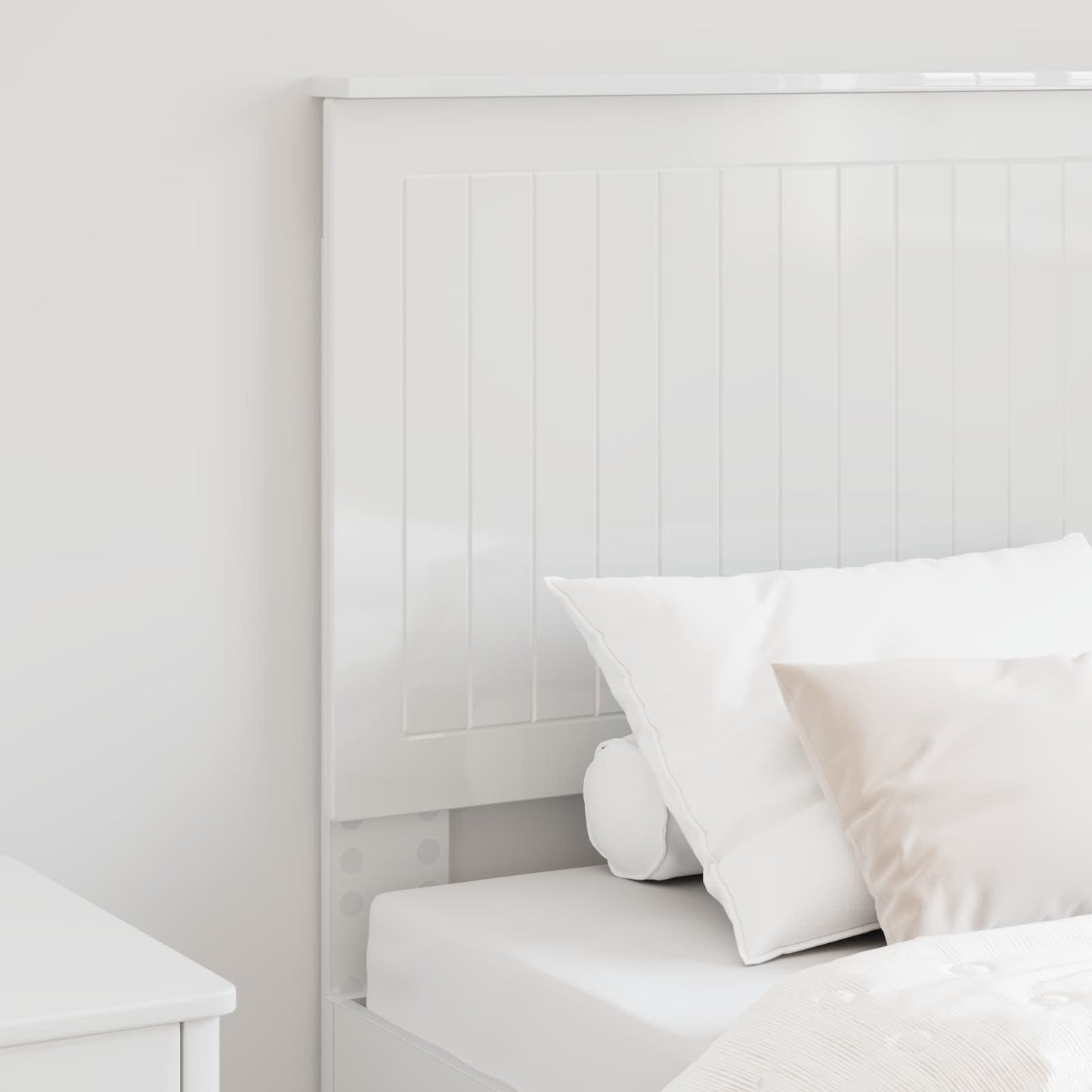 Headboard with Headboard Gloss White 80 cm Engineered wood