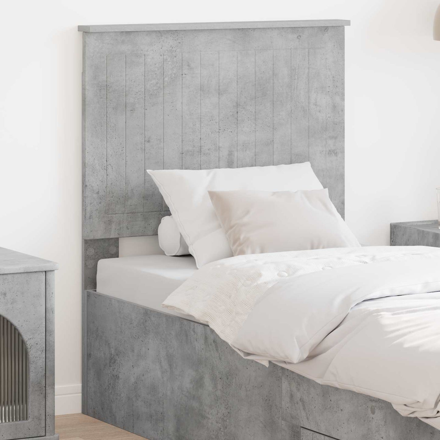 Headboard with Headboard Concrete Grey 75 cm Engineered wood