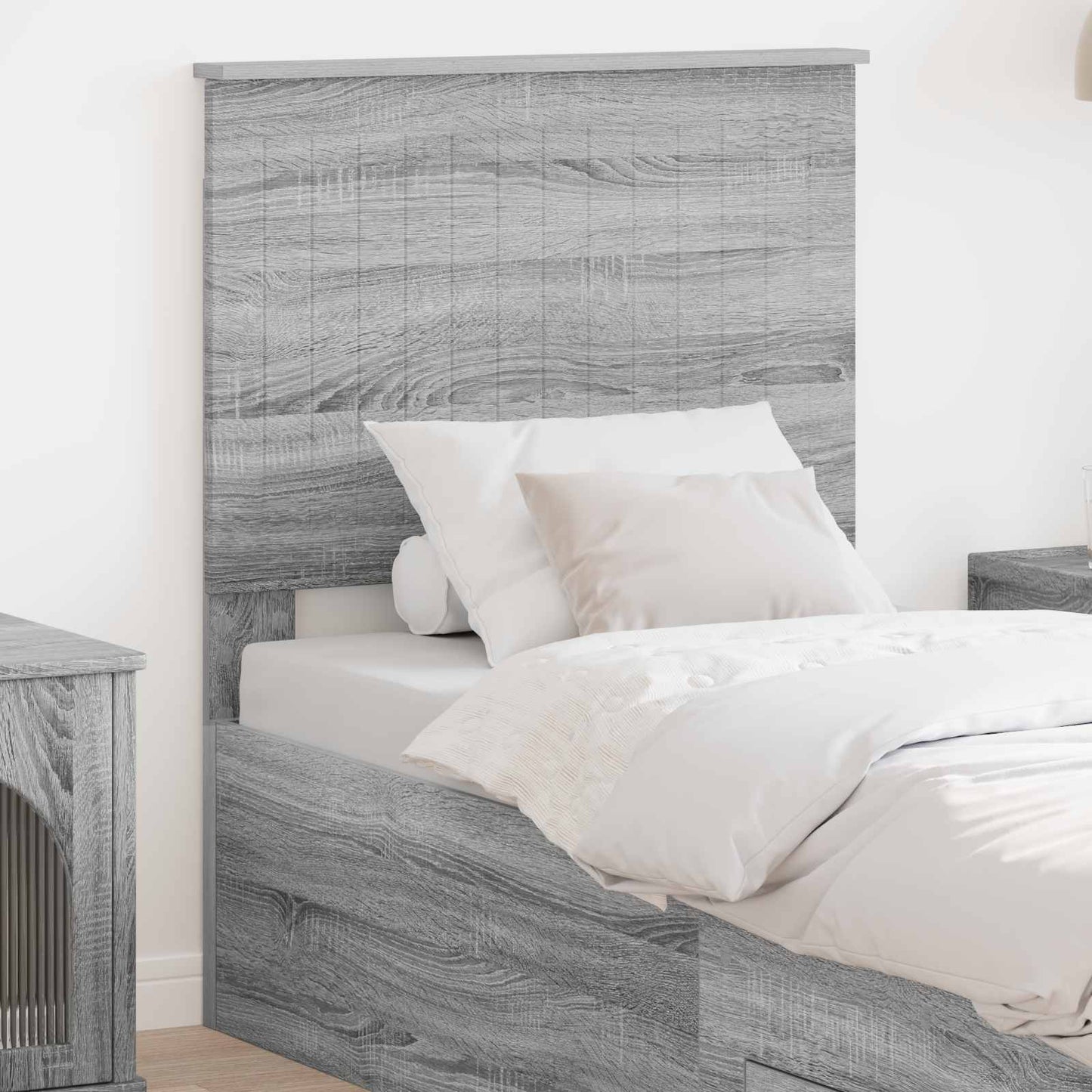 Headboard with Headboard Grey Sonoma 75 cm Engineered wood