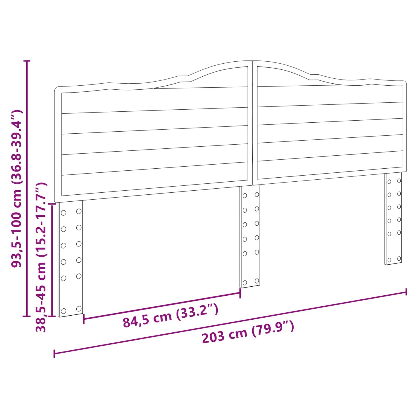 Headboard Brown Oak Engineered wood