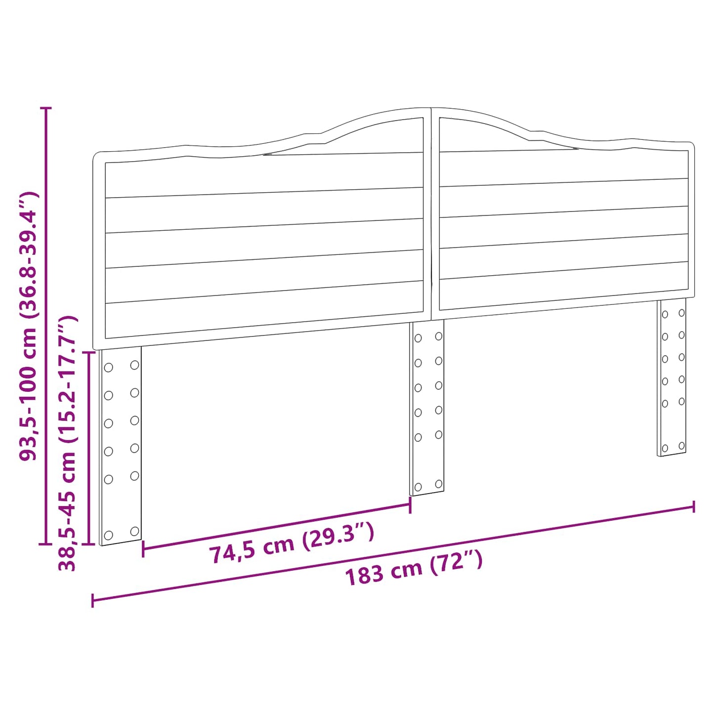 Headboard Grey Sonoma Engineered wood
