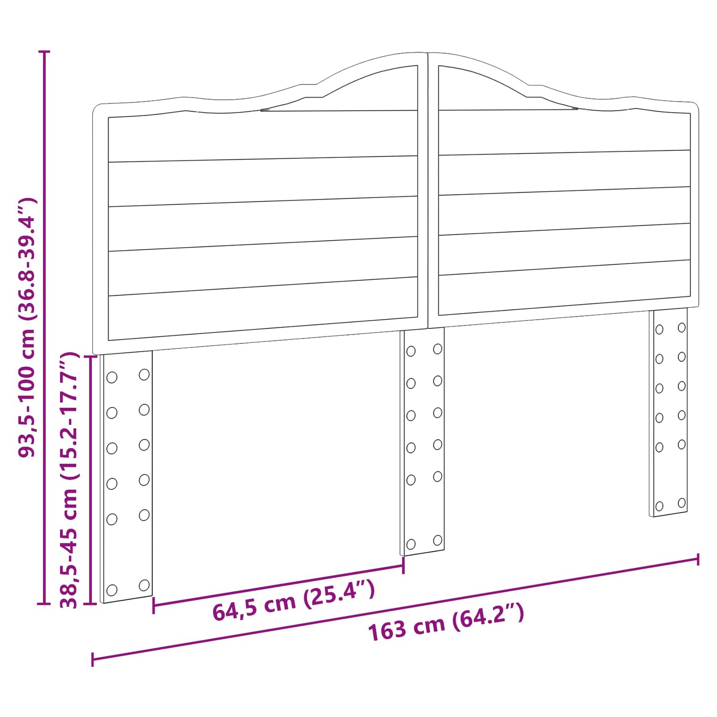 Headboard Brown Oak Engineered wood