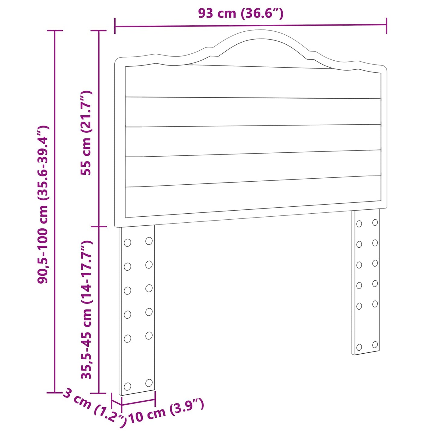 Headboard White Engineered wood