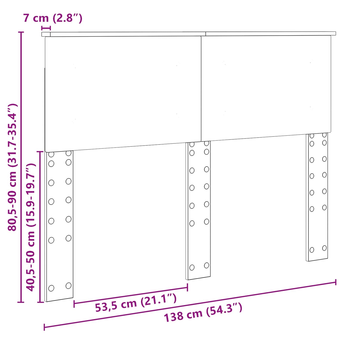 Headboard White Engineered wood