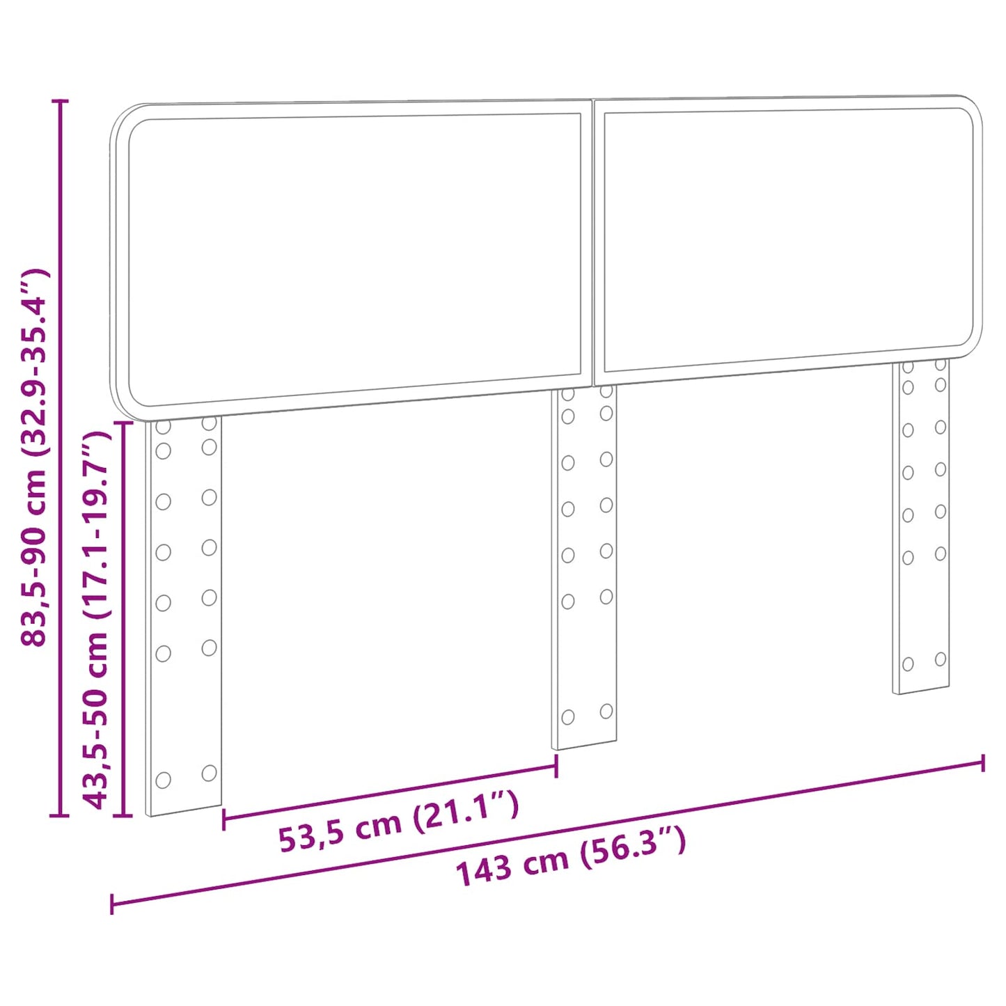 Headboard White Engineered wood